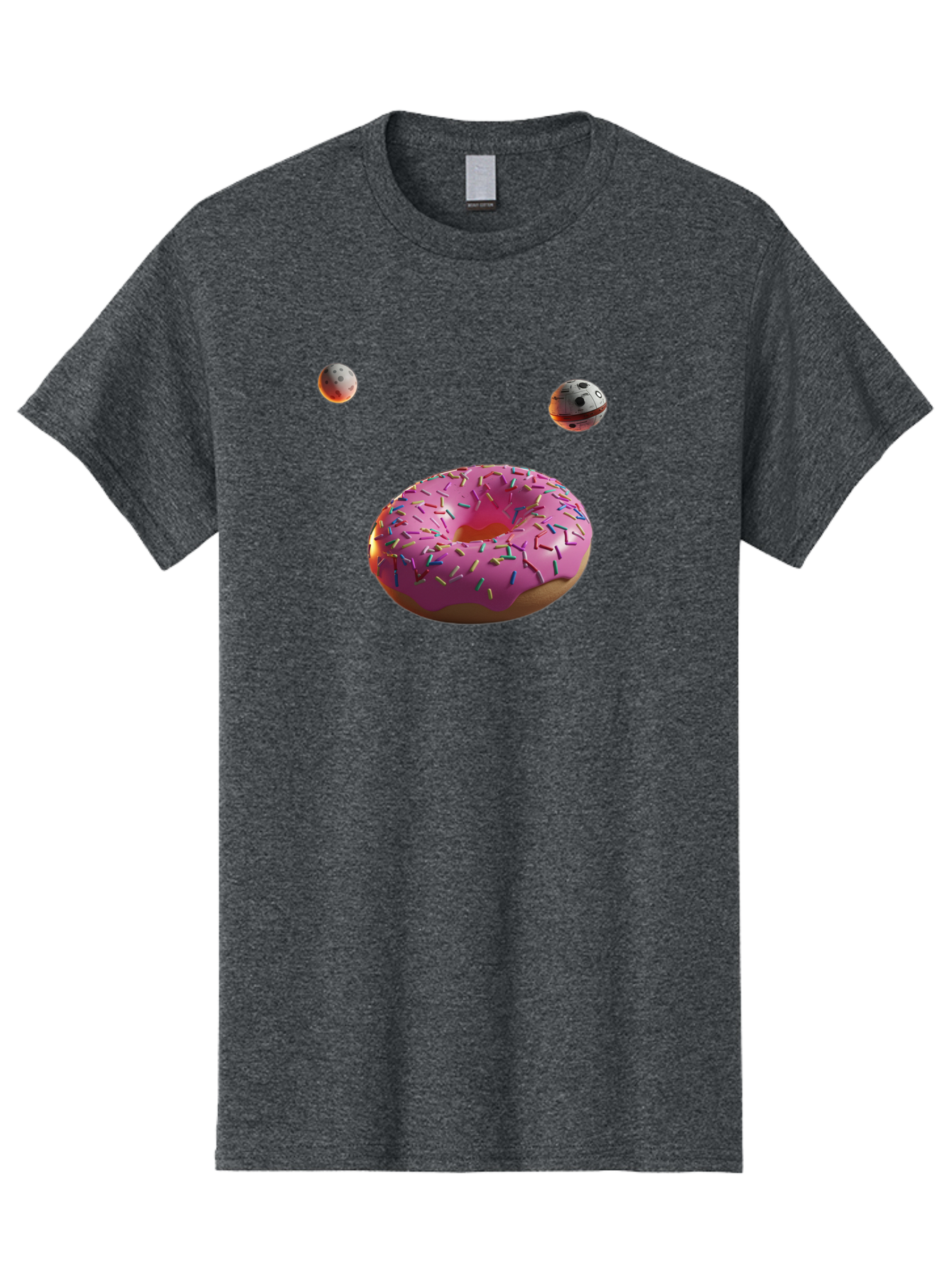 Pink-Sprinkles-Donut Men'S Graphic Tee, 100% Cotton, Comfortable Casual Summer Wear, Machine Washable, Pink Frosted Donut, Sprinkles, Baked Goods, Tasty Treats, Glazed Donuts, Sweet Indulgences, Dessert Delights, Colorful Sweets Bac254