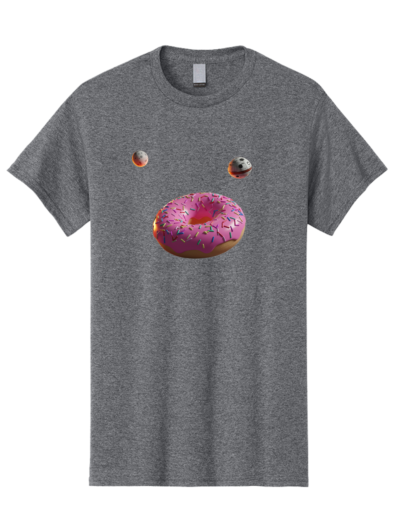 Pink-Sprinkles-Donut Men'S Graphic Tee, 100% Cotton, Comfortable Casual Summer Wear, Machine Washable, Pink Frosted Donut, Sprinkles, Baked Goods, Tasty Treats, Glazed Donuts, Sweet Indulgences, Dessert Delights, Colorful Sweets Bac254