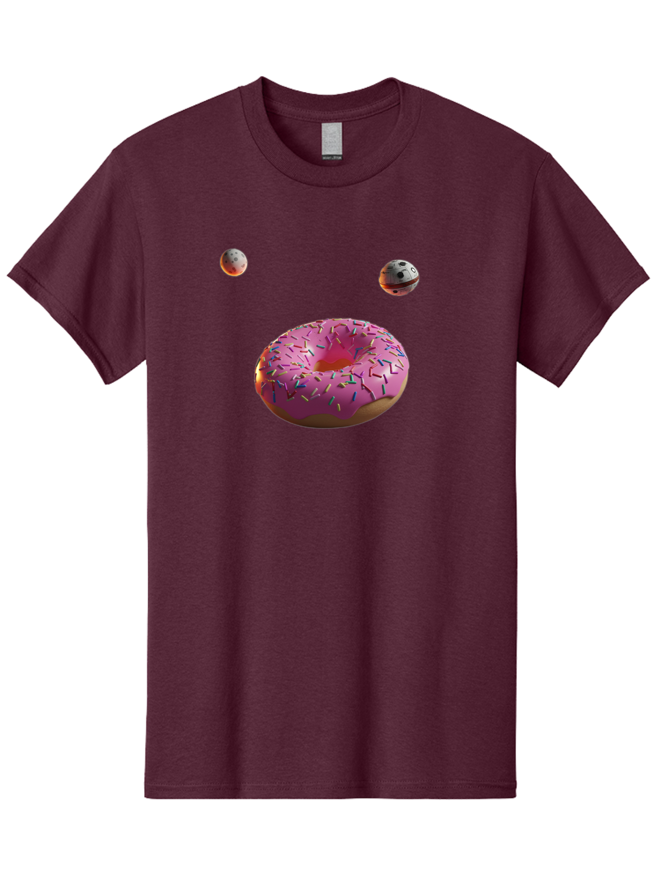 Pink-Sprinkles-Donut Men'S Graphic Tee, 100% Cotton, Comfortable Casual Summer Wear, Machine Washable, Pink Frosted Donut, Sprinkles, Baked Goods, Tasty Treats, Glazed Donuts, Sweet Indulgences, Dessert Delights, Colorful Sweets Bac254
