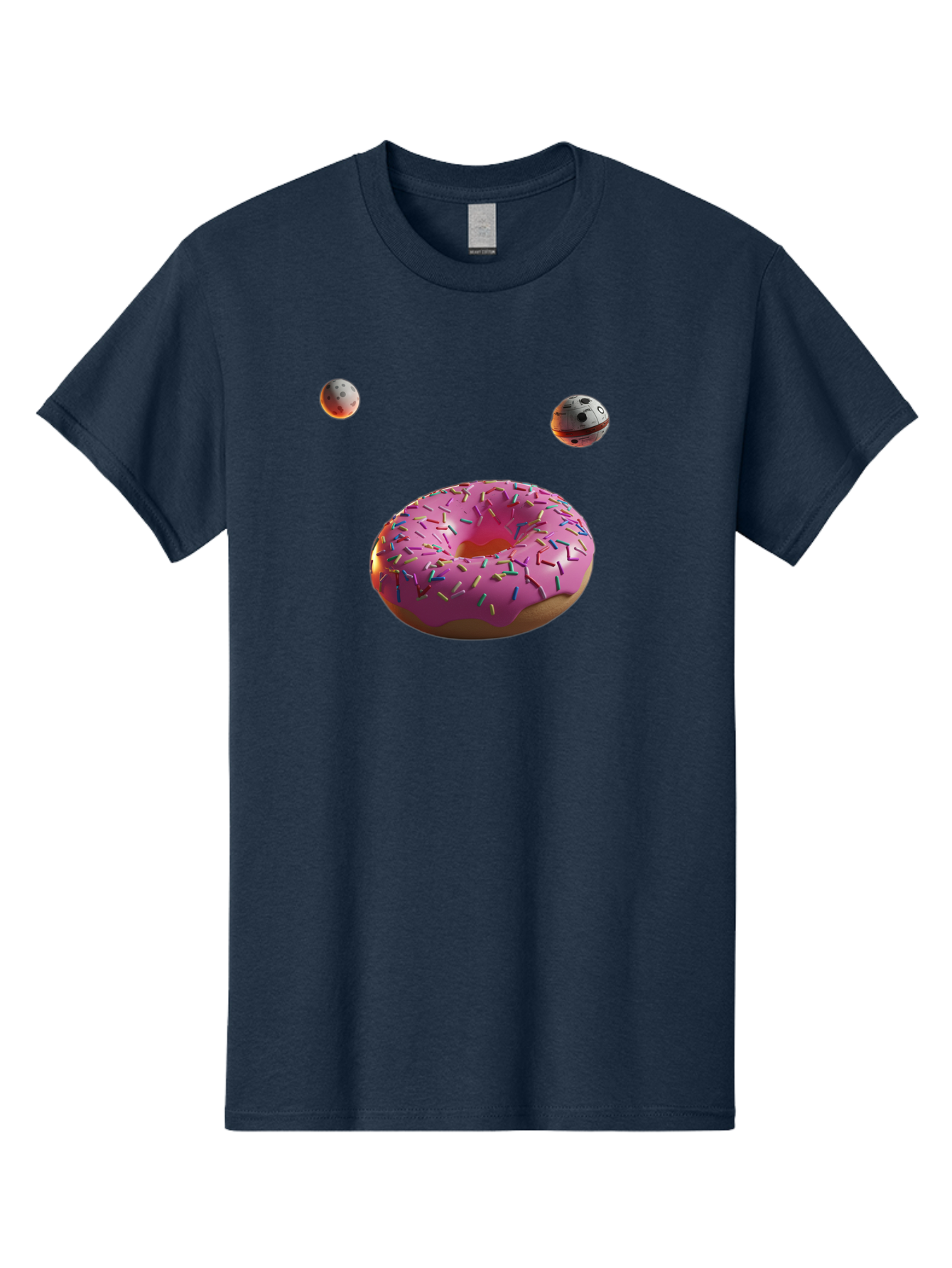 Pink-Sprinkles-Donut Men'S Graphic Tee, 100% Cotton, Comfortable Casual Summer Wear, Machine Washable, Pink Frosted Donut, Sprinkles, Baked Goods, Tasty Treats, Glazed Donuts, Sweet Indulgences, Dessert Delights, Colorful Sweets Bac254