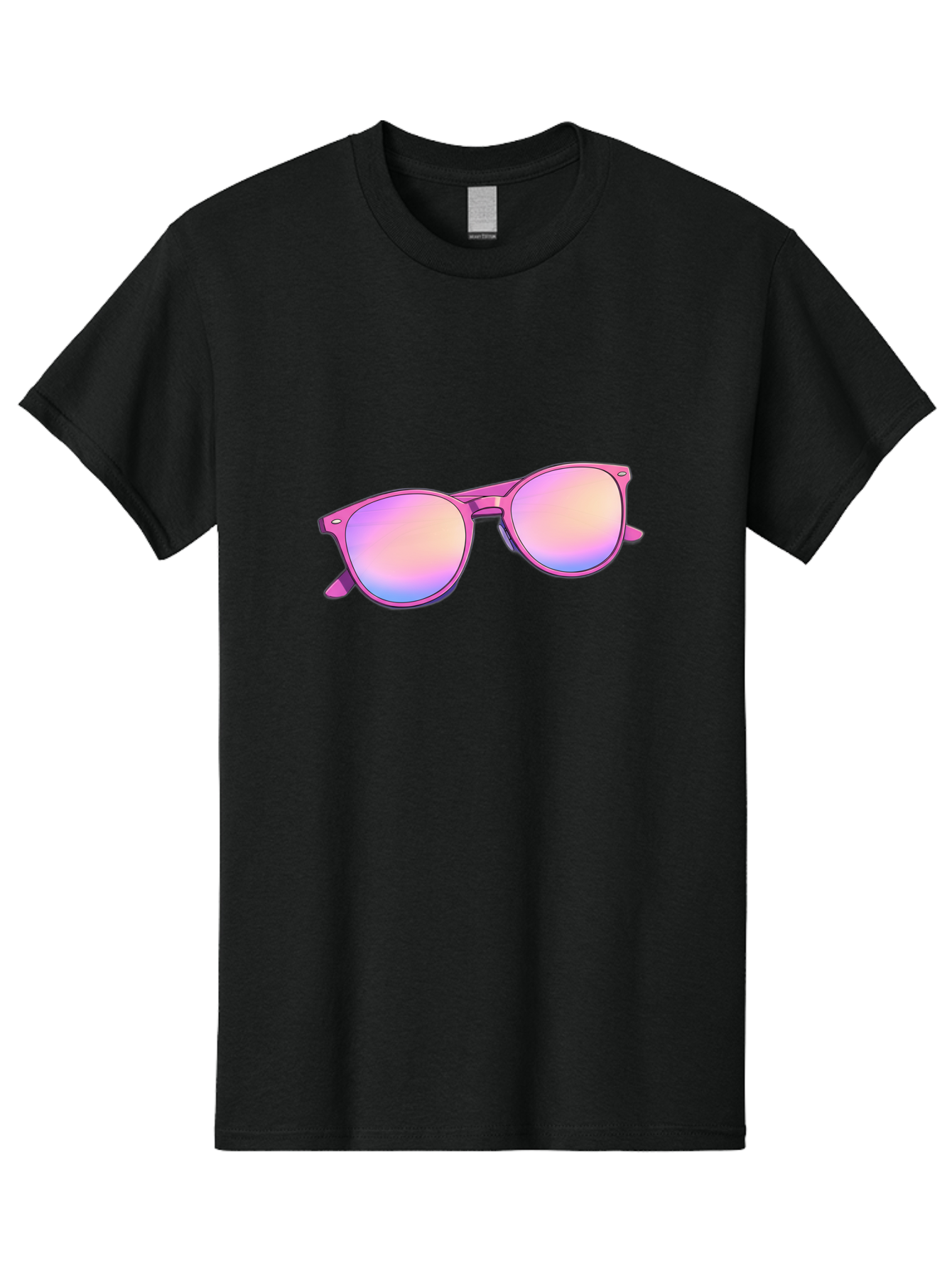 Pink-Sunglasses Men'S Graphic Tee, 100% Cotton, Comfortable Casual Summer Wear, Machine Washable, Pink Sunglasses, Pastel Shades, Rainbow Lenses, Cool Accessories, Fashion Trends, Trendy Eyewear, Stylish Shades Bac255