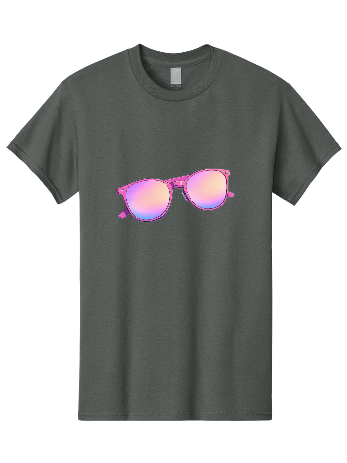 Pink-Sunglasses Men'S Graphic Tee, 100% Cotton, Comfortable Casual Summer Wear, Machine Washable, Pink Sunglasses, Pastel Shades, Rainbow Lenses, Cool Accessories, Fashion Trends, Trendy Eyewear, Stylish Shades Bac255