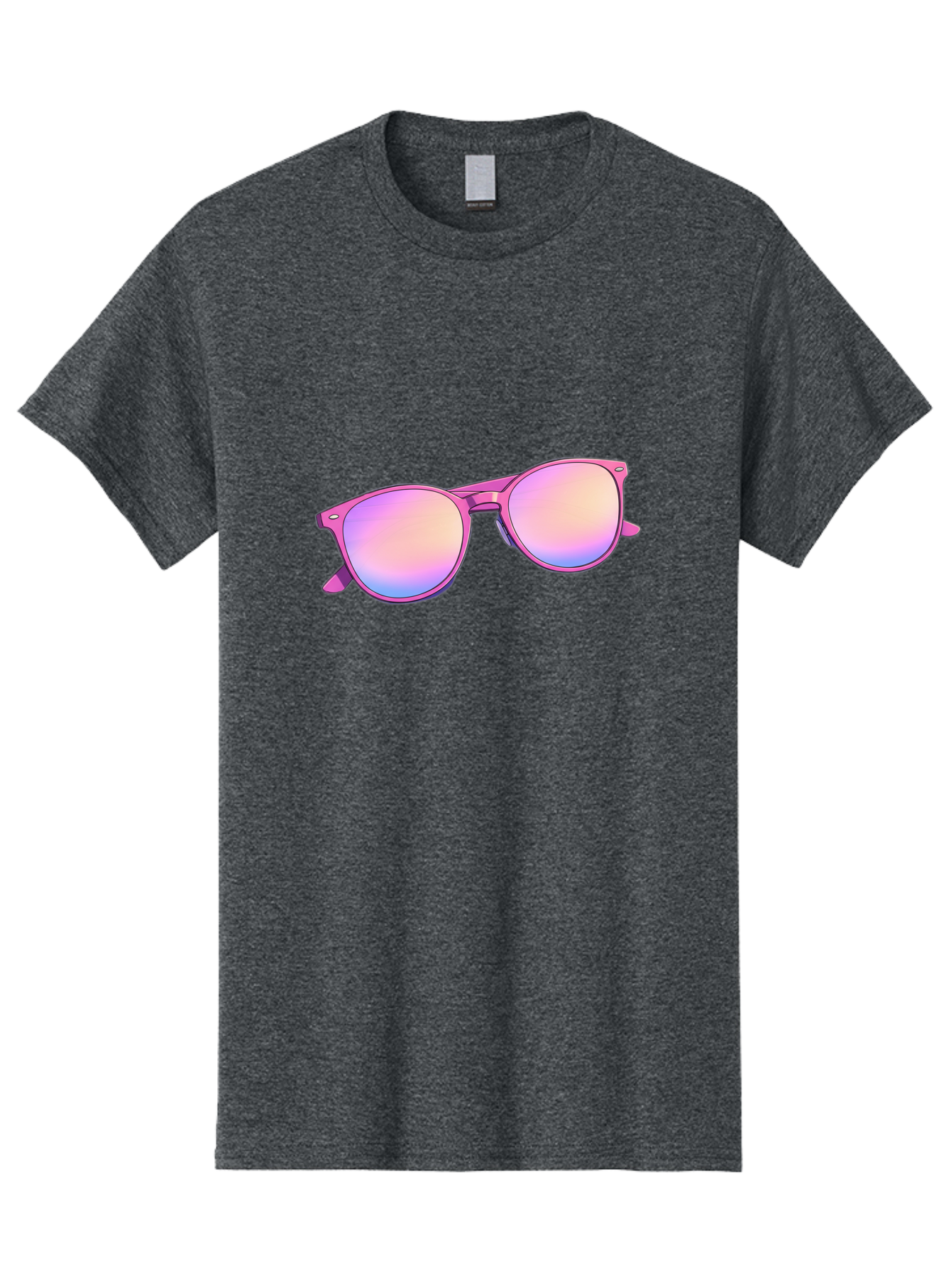 Pink-Sunglasses Men'S Graphic Tee, 100% Cotton, Comfortable Casual Summer Wear, Machine Washable, Pink Sunglasses, Pastel Shades, Rainbow Lenses, Cool Accessories, Fashion Trends, Trendy Eyewear, Stylish Shades Bac255