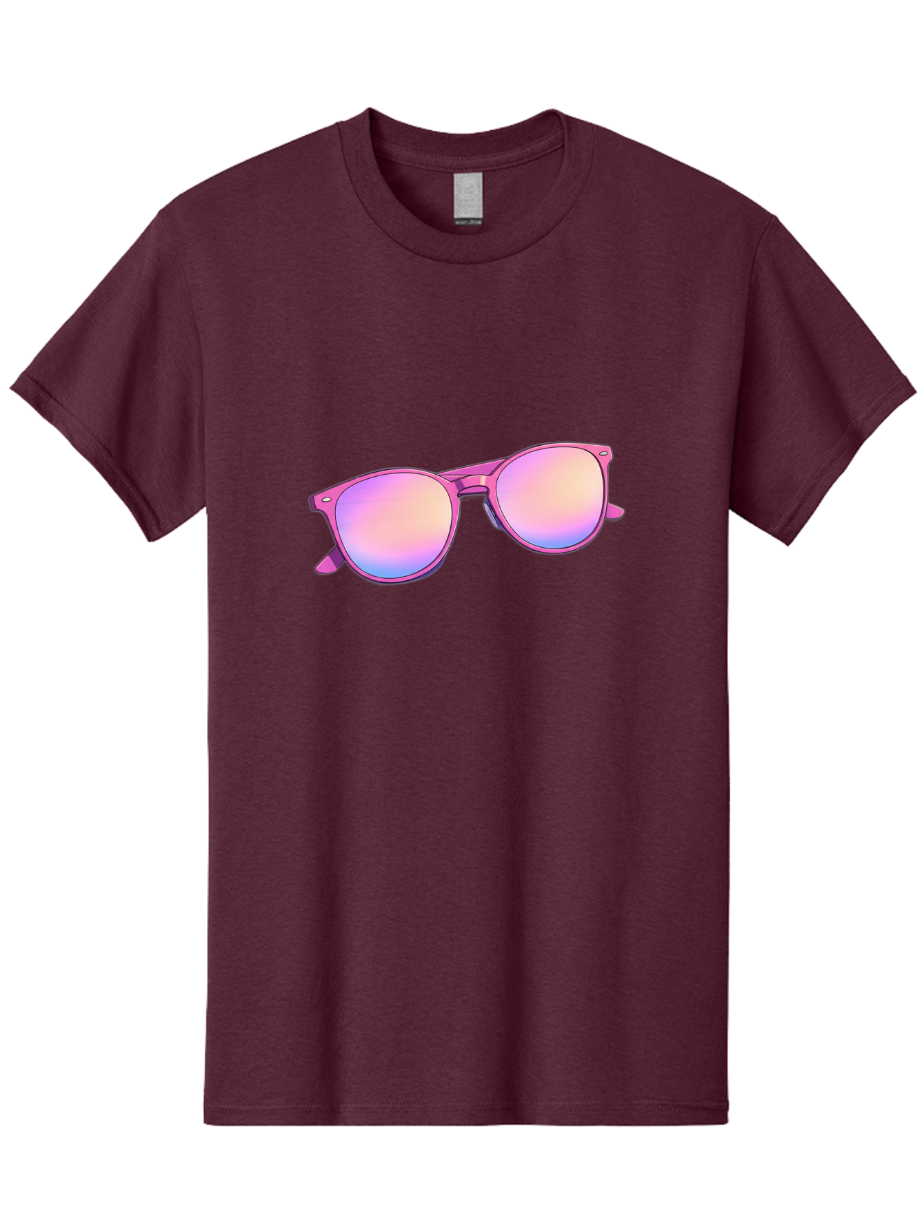 Pink-Sunglasses Men'S Graphic Tee, 100% Cotton, Comfortable Casual Summer Wear, Machine Washable, Pink Sunglasses, Pastel Shades, Rainbow Lenses, Cool Accessories, Fashion Trends, Trendy Eyewear, Stylish Shades Bac255