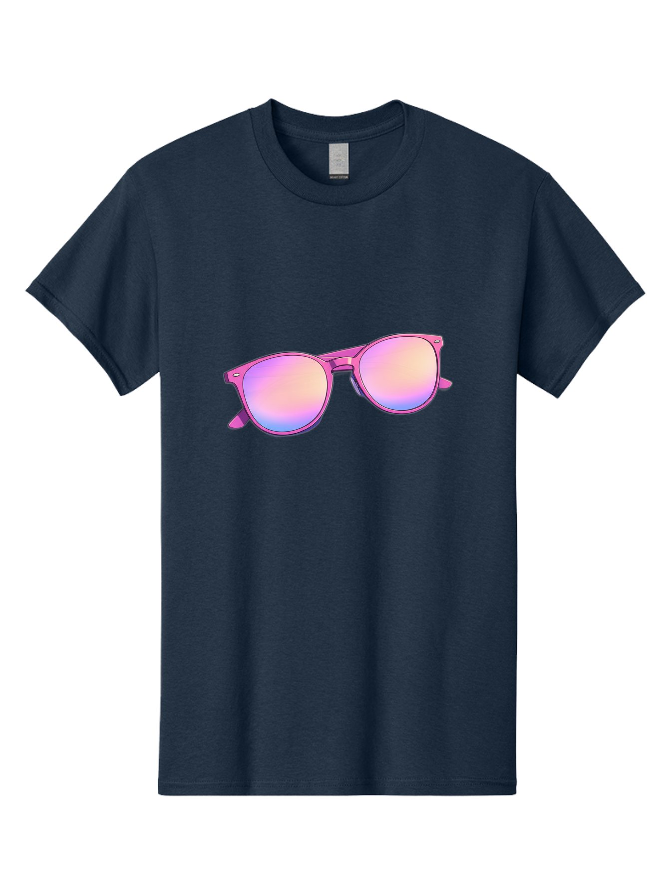 Pink-Sunglasses Men'S Graphic Tee, 100% Cotton, Comfortable Casual Summer Wear, Machine Washable, Pink Sunglasses, Pastel Shades, Rainbow Lenses, Cool Accessories, Fashion Trends, Trendy Eyewear, Stylish Shades Bac255