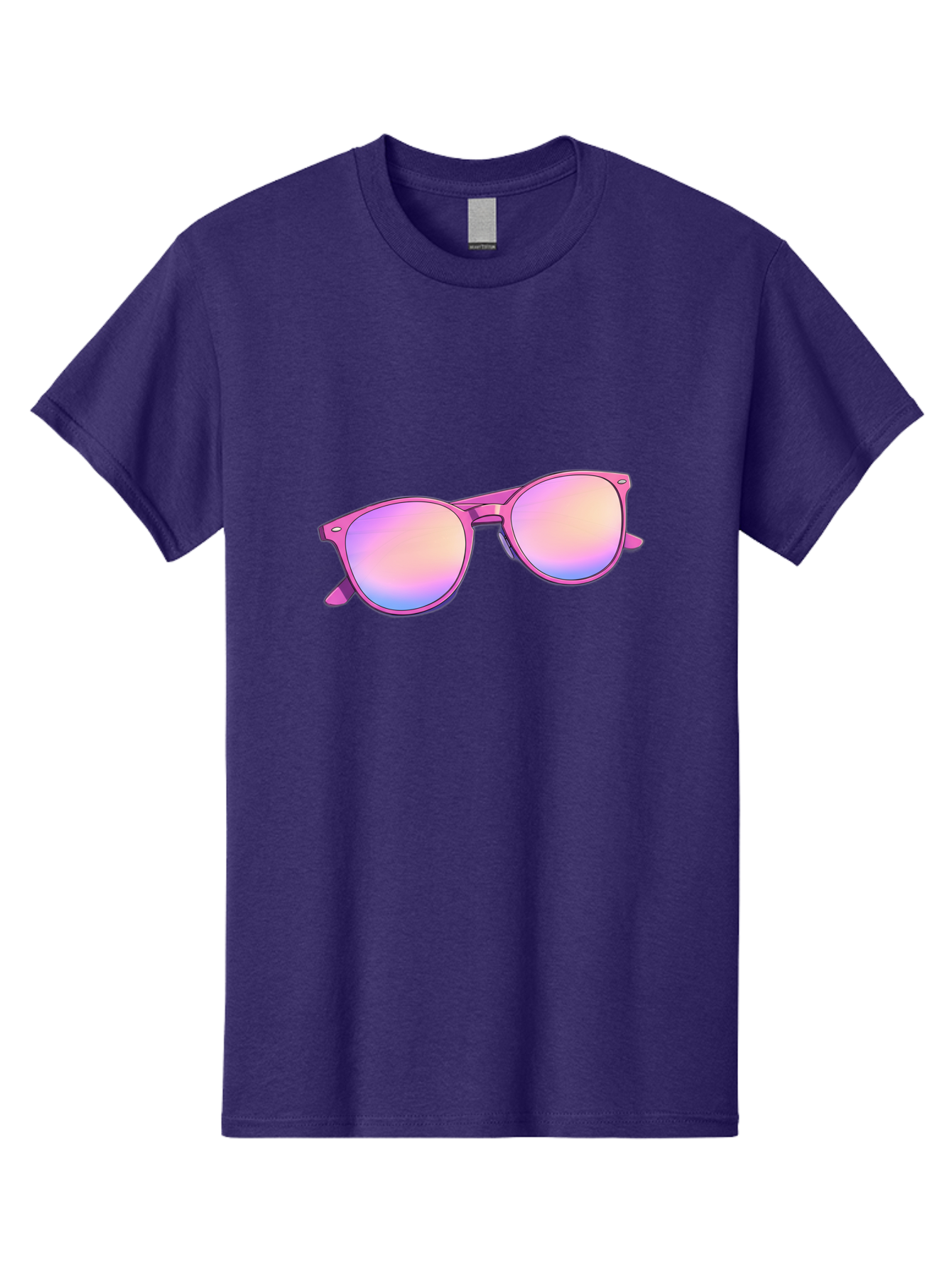 Pink-Sunglasses Men'S Graphic Tee, 100% Cotton, Comfortable Casual Summer Wear, Machine Washable, Pink Sunglasses, Pastel Shades, Rainbow Lenses, Cool Accessories, Fashion Trends, Trendy Eyewear, Stylish Shades Bac255