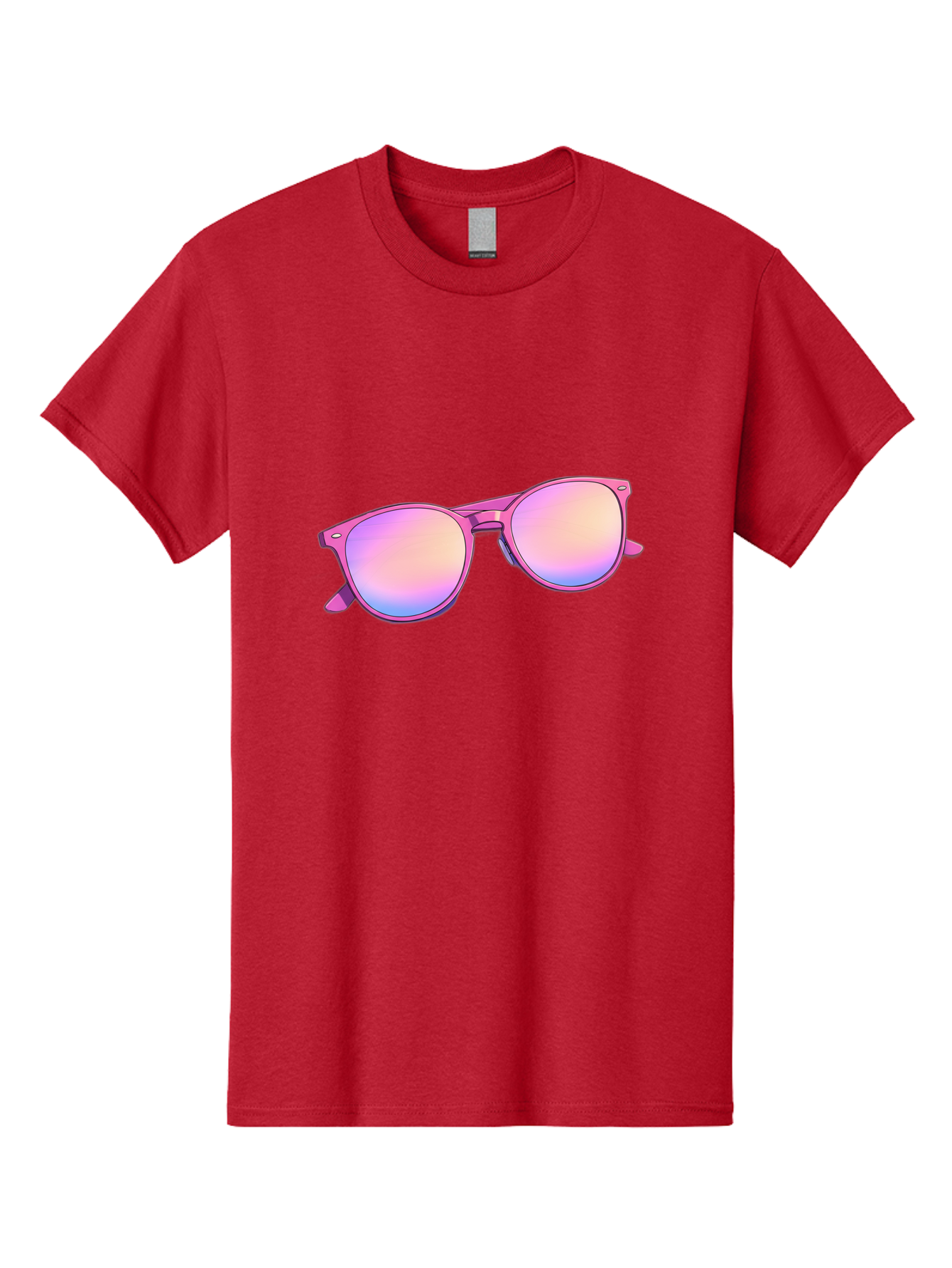 Pink-Sunglasses Men'S Graphic Tee, 100% Cotton, Comfortable Casual Summer Wear, Machine Washable, Pink Sunglasses, Pastel Shades, Rainbow Lenses, Cool Accessories, Fashion Trends, Trendy Eyewear, Stylish Shades Bac255