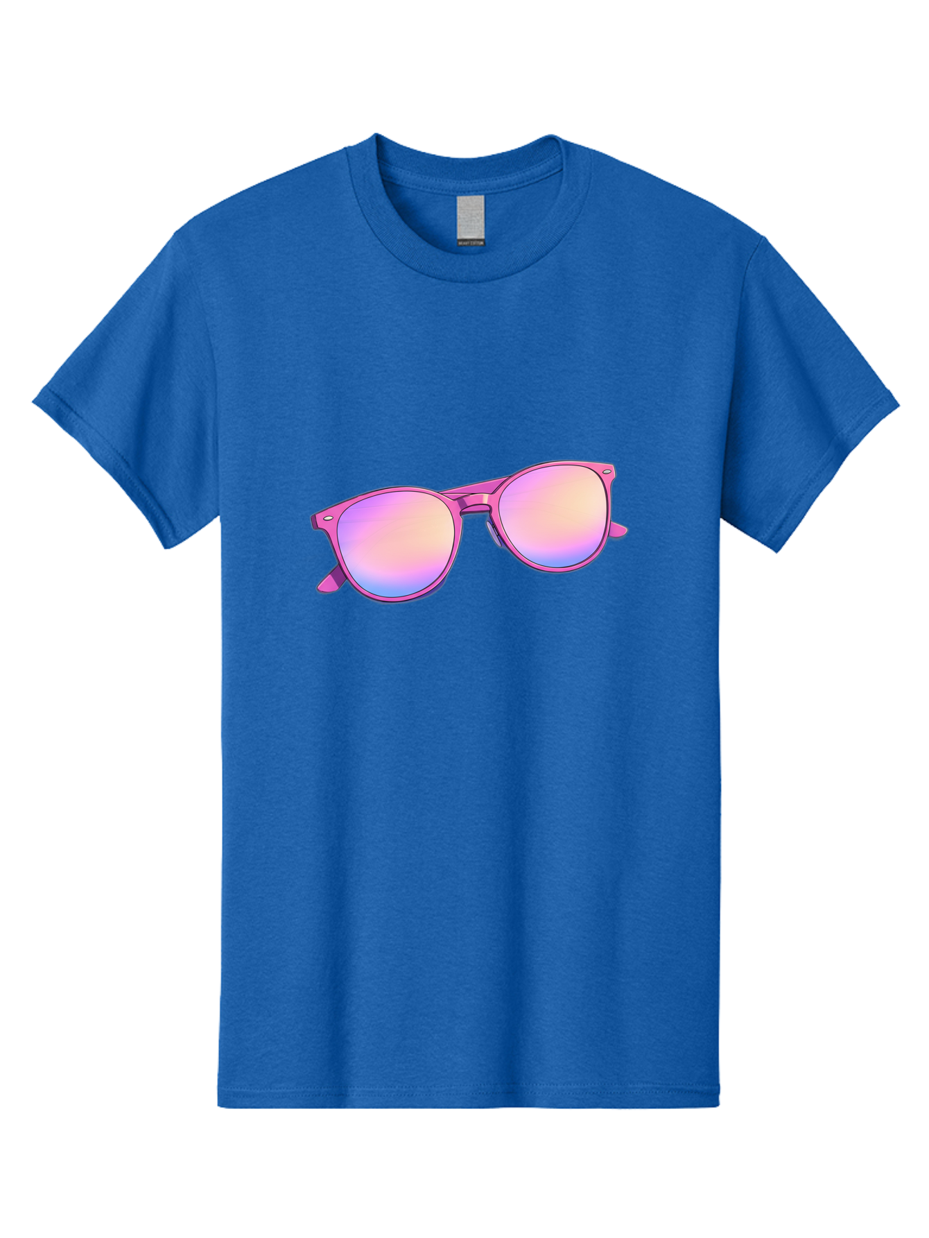 Pink-Sunglasses Men'S Graphic Tee, 100% Cotton, Comfortable Casual Summer Wear, Machine Washable, Pink Sunglasses, Pastel Shades, Rainbow Lenses, Cool Accessories, Fashion Trends, Trendy Eyewear, Stylish Shades Bac255