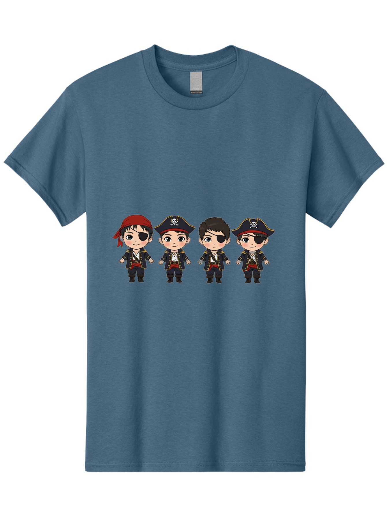 Pirate-Characters Men'S Graphic Tee, 100% Cotton, Comfortable Casual Summer Wear, Machine Washable, Cartoon Pirate Boys, Pirate Costumes, Eye Patches, Pirate Hats, Skull And Crossbones, Pirate Fashion, Kawaii Pirates, Pirate Accessories, Bac257
