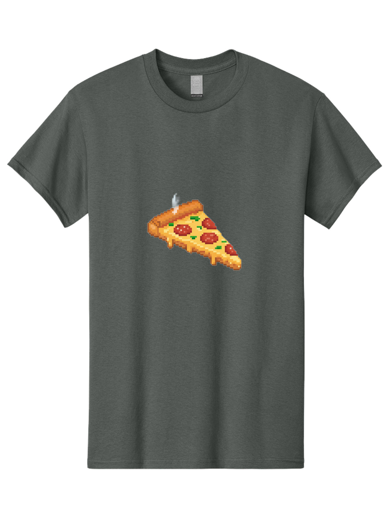 Pixelated-Pizza-Slice Men'S Graphic Tee, 100% Cotton, Comfortable Casual Summer Wear, Machine Washable, Delicious Pepperoni Pizza, Cheesy Goodness, Pixel Art, Retro Video Game, Tasty Treat, Melted Cheese, Savory Flavors, Foodie Delight Bac259