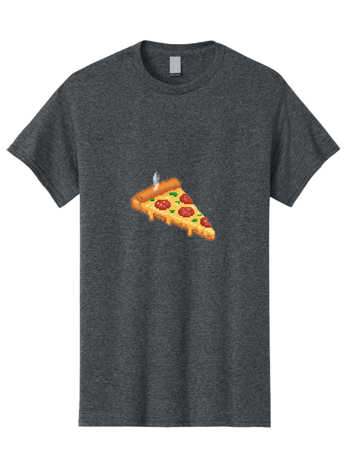 Pixelated-Pizza-Slice Men'S Graphic Tee, 100% Cotton, Comfortable Casual Summer Wear, Machine Washable, Delicious Pepperoni Pizza, Cheesy Goodness, Pixel Art, Retro Video Game, Tasty Treat, Melted Cheese, Savory Flavors, Foodie Delight Bac259