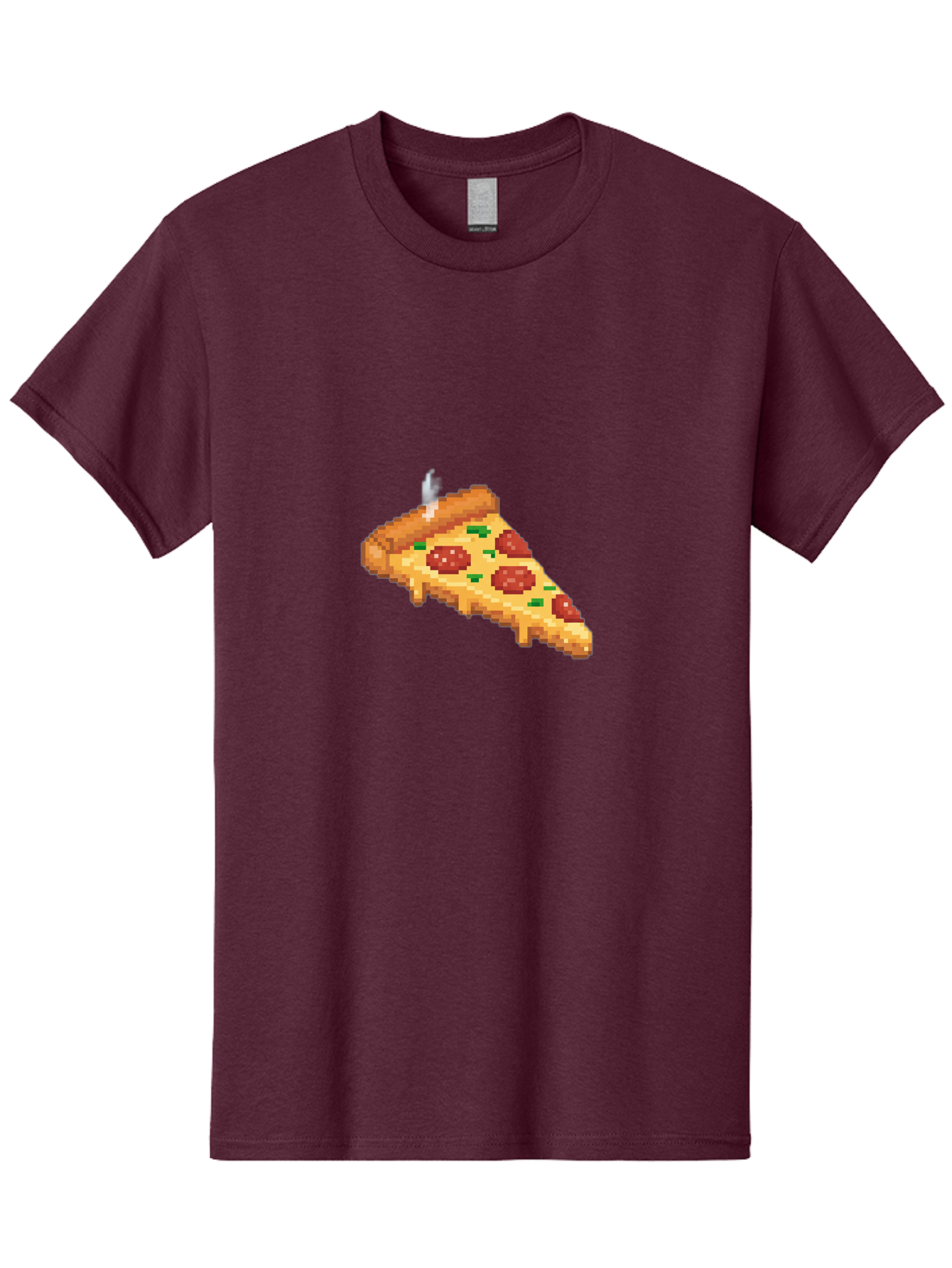 Pixelated-Pizza-Slice Men'S Graphic Tee, 100% Cotton, Comfortable Casual Summer Wear, Machine Washable, Delicious Pepperoni Pizza, Cheesy Goodness, Pixel Art, Retro Video Game, Tasty Treat, Melted Cheese, Savory Flavors, Foodie Delight Bac259