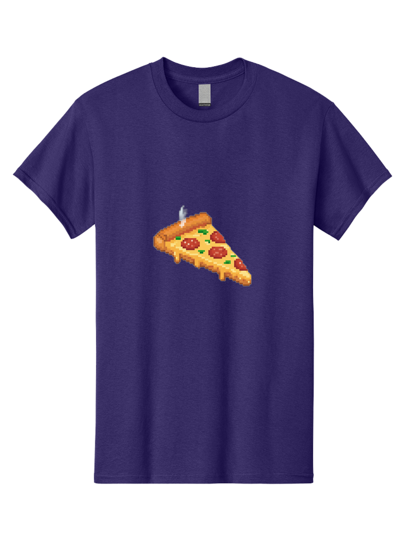 Pixelated-Pizza-Slice Men'S Graphic Tee, 100% Cotton, Comfortable Casual Summer Wear, Machine Washable, Delicious Pepperoni Pizza, Cheesy Goodness, Pixel Art, Retro Video Game, Tasty Treat, Melted Cheese, Savory Flavors, Foodie Delight Bac259