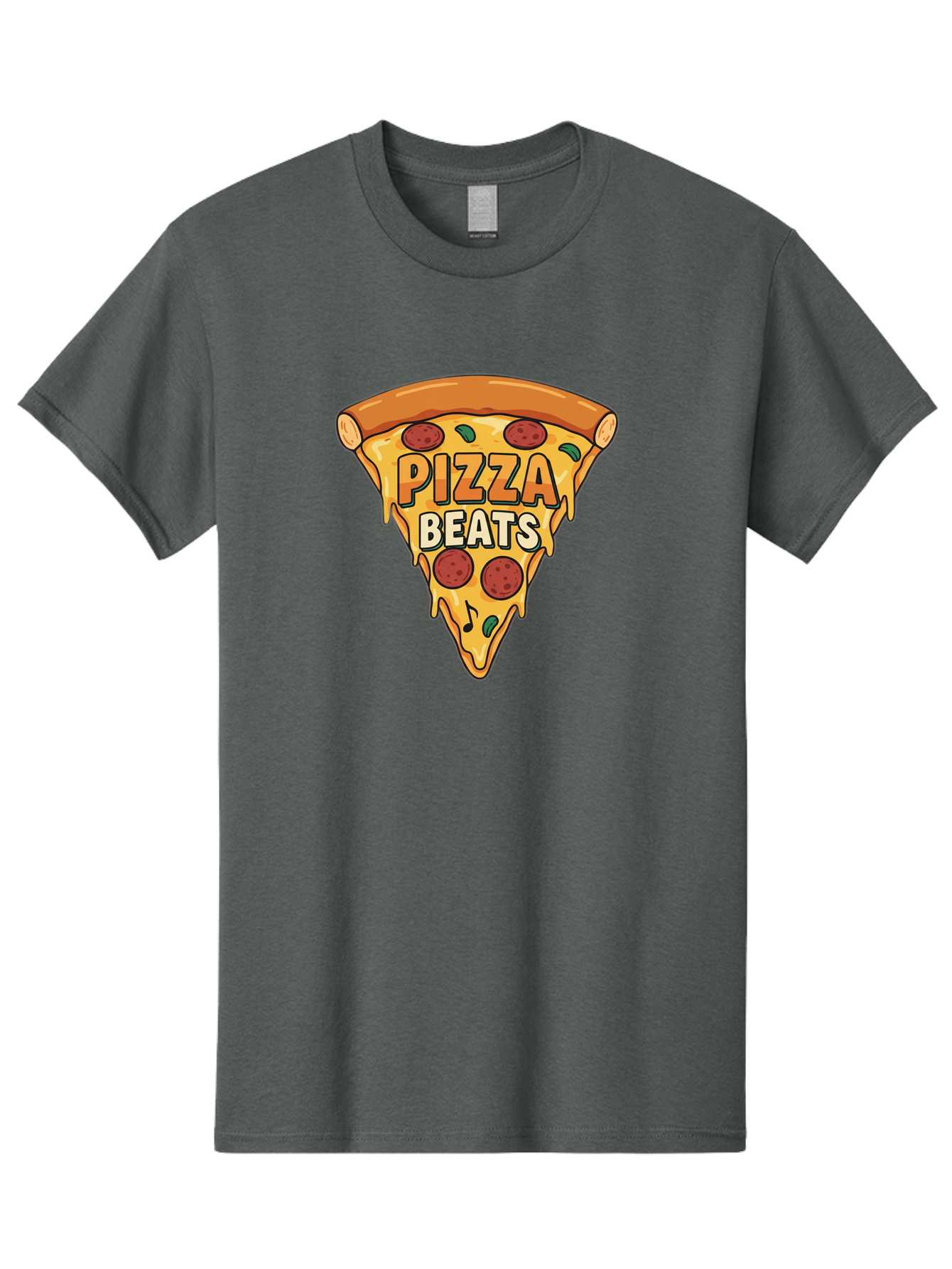 Pizza-Beats Men'S Graphic Tee, 100% Cotton, Comfortable Casual Summer Wear, Machine Washable, Pizza Slice, Pepperoni Pizza, Melted Cheese, Cartoon Food, Playful Graphics, Fun Design, Pizza Beats, Foodie Art, Tasty Treats, Delicious Pizza Bac260