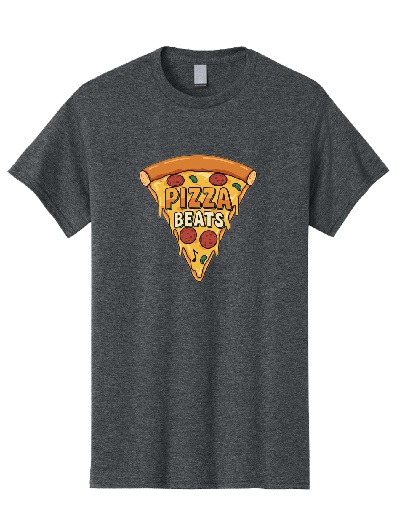 Pizza-Beats Men'S Graphic Tee, 100% Cotton, Comfortable Casual Summer Wear, Machine Washable, Pizza Slice, Pepperoni Pizza, Melted Cheese, Cartoon Food, Playful Graphics, Fun Design, Pizza Beats, Foodie Art, Tasty Treats, Delicious Pizza Bac260
