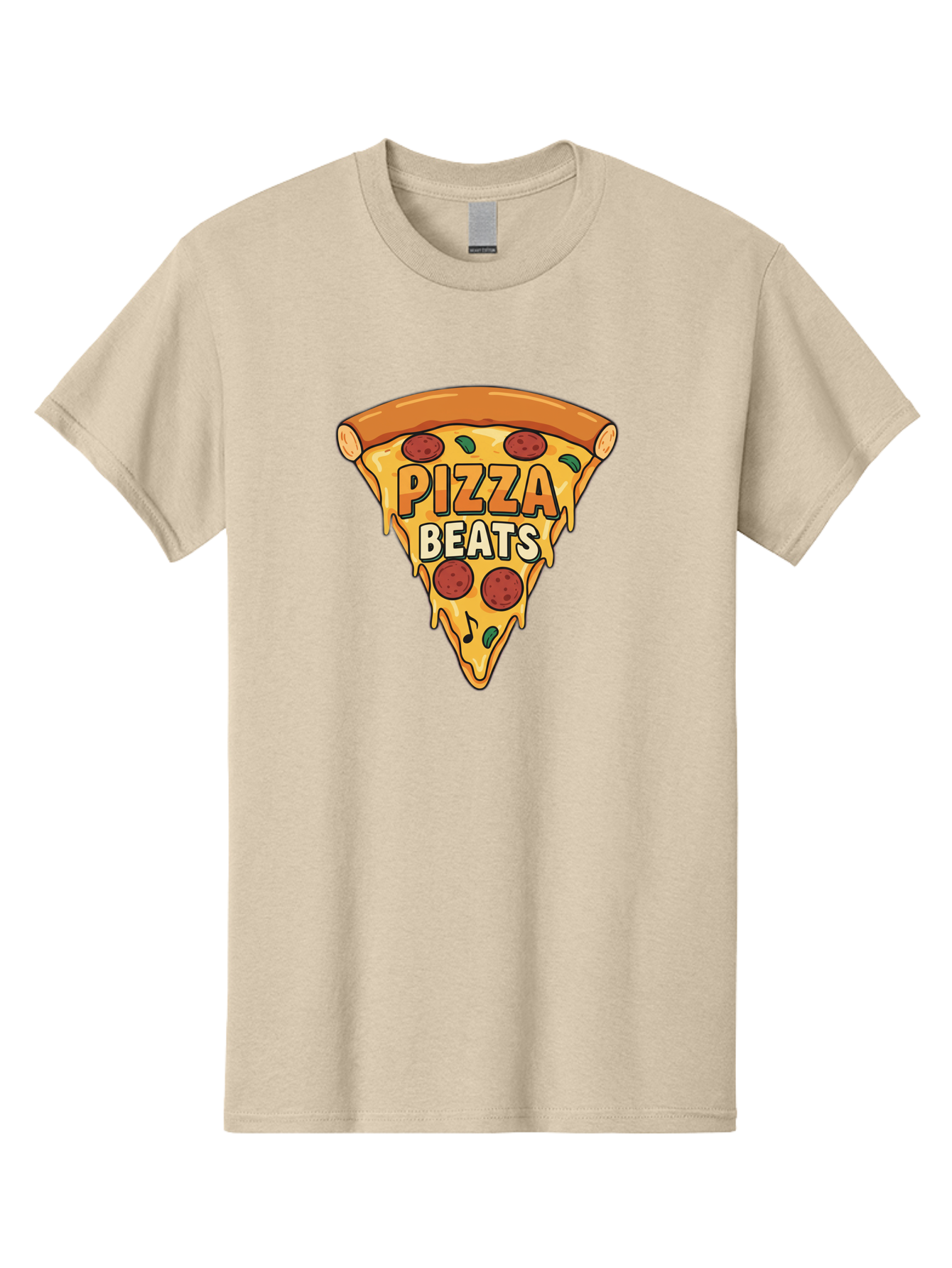 Pizza-Beats Men'S Graphic Tee, 100% Cotton, Comfortable Casual Summer Wear, Machine Washable, Pizza Slice, Pepperoni Pizza, Melted Cheese, Cartoon Food, Playful Graphics, Fun Design, Pizza Beats, Foodie Art, Tasty Treats, Delicious Pizza Bac260