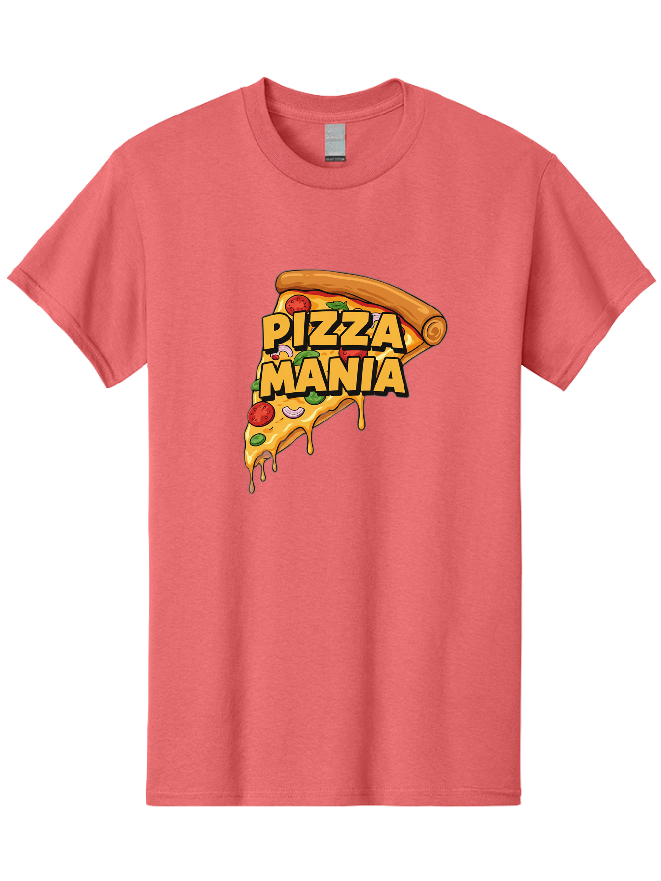 Pizza-Mania Men'S Graphic Tee, 100% Cotton, Comfortable Casual Summer Wear, Machine Washable, Cheesy Pizza Slice, Pizza Toppings, Tomato Sauce, Melted Mozzarella, Pizza Mania, Foodie, Italian Cuisine, Savory Delight, Mouth-Watering Pizza Bac266