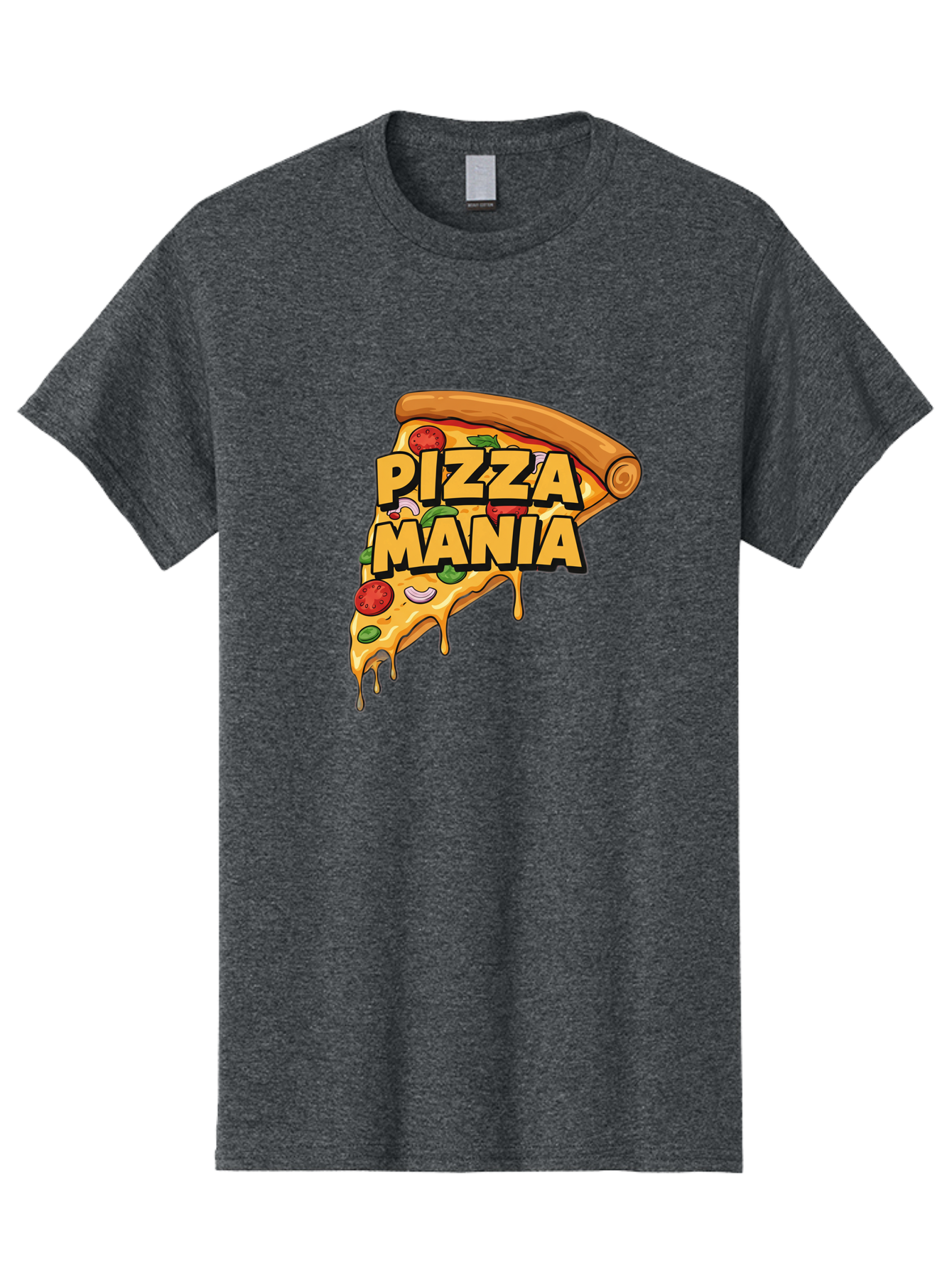 Pizza-Mania Men'S Graphic Tee, 100% Cotton, Comfortable Casual Summer Wear, Machine Washable, Cheesy Pizza Slice, Pizza Toppings, Tomato Sauce, Melted Mozzarella, Pizza Mania, Foodie, Italian Cuisine, Savory Delight, Mouth-Watering Pizza Bac266