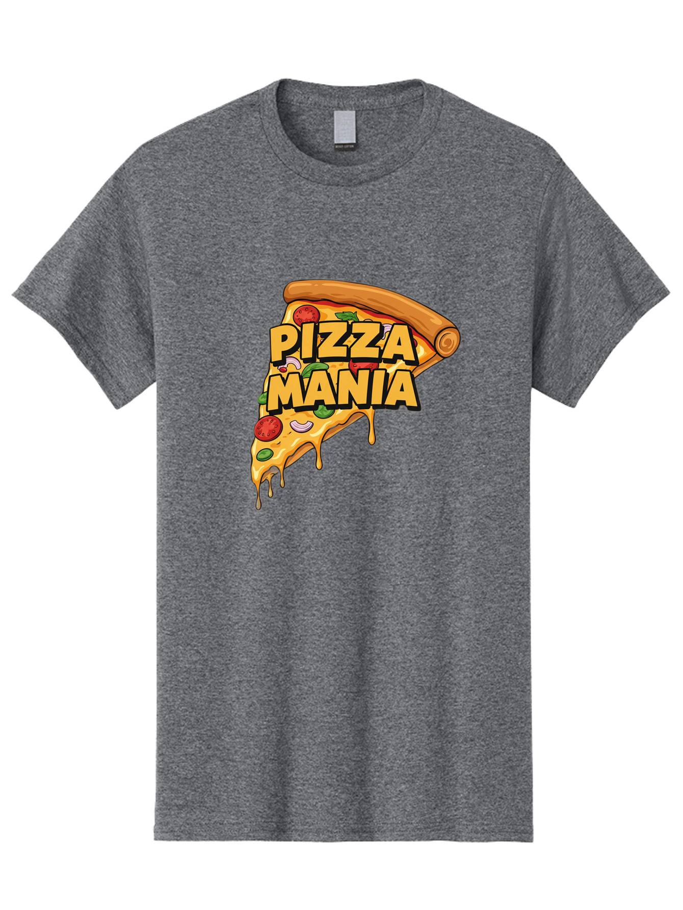 Pizza-Mania Men'S Graphic Tee, 100% Cotton, Comfortable Casual Summer Wear, Machine Washable, Cheesy Pizza Slice, Pizza Toppings, Tomato Sauce, Melted Mozzarella, Pizza Mania, Foodie, Italian Cuisine, Savory Delight, Mouth-Watering Pizza Bac266