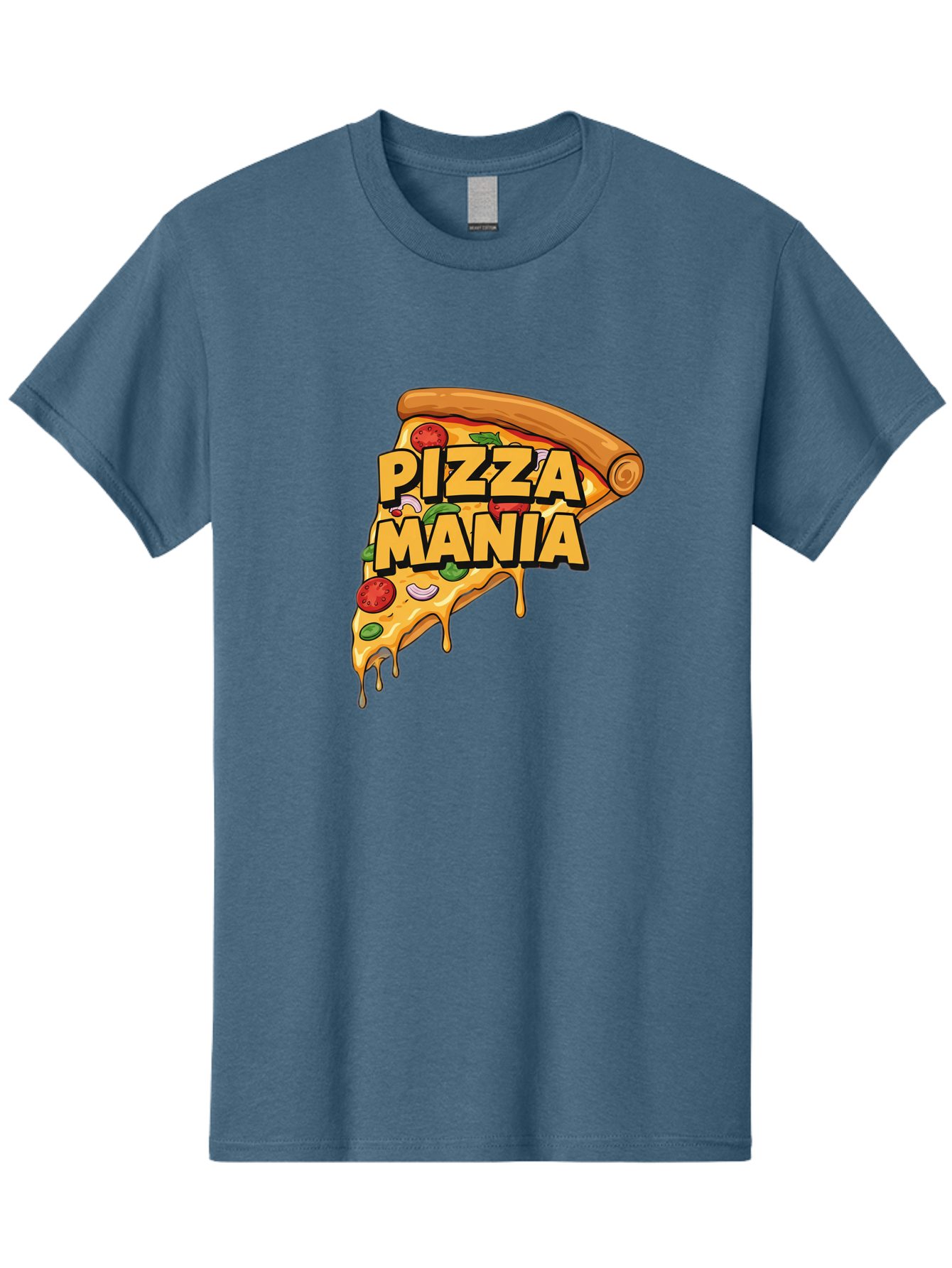 Pizza-Mania Men'S Graphic Tee, 100% Cotton, Comfortable Casual Summer Wear, Machine Washable, Cheesy Pizza Slice, Pizza Toppings, Tomato Sauce, Melted Mozzarella, Pizza Mania, Foodie, Italian Cuisine, Savory Delight, Mouth-Watering Pizza Bac266