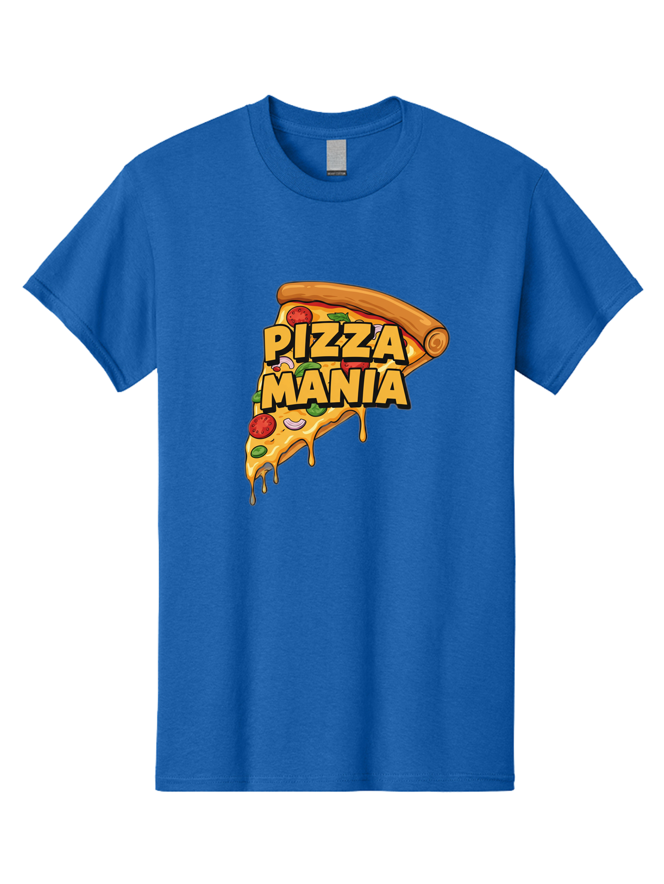 Pizza-Mania Men'S Graphic Tee, 100% Cotton, Comfortable Casual Summer Wear, Machine Washable, Cheesy Pizza Slice, Pizza Toppings, Tomato Sauce, Melted Mozzarella, Pizza Mania, Foodie, Italian Cuisine, Savory Delight, Mouth-Watering Pizza Bac266