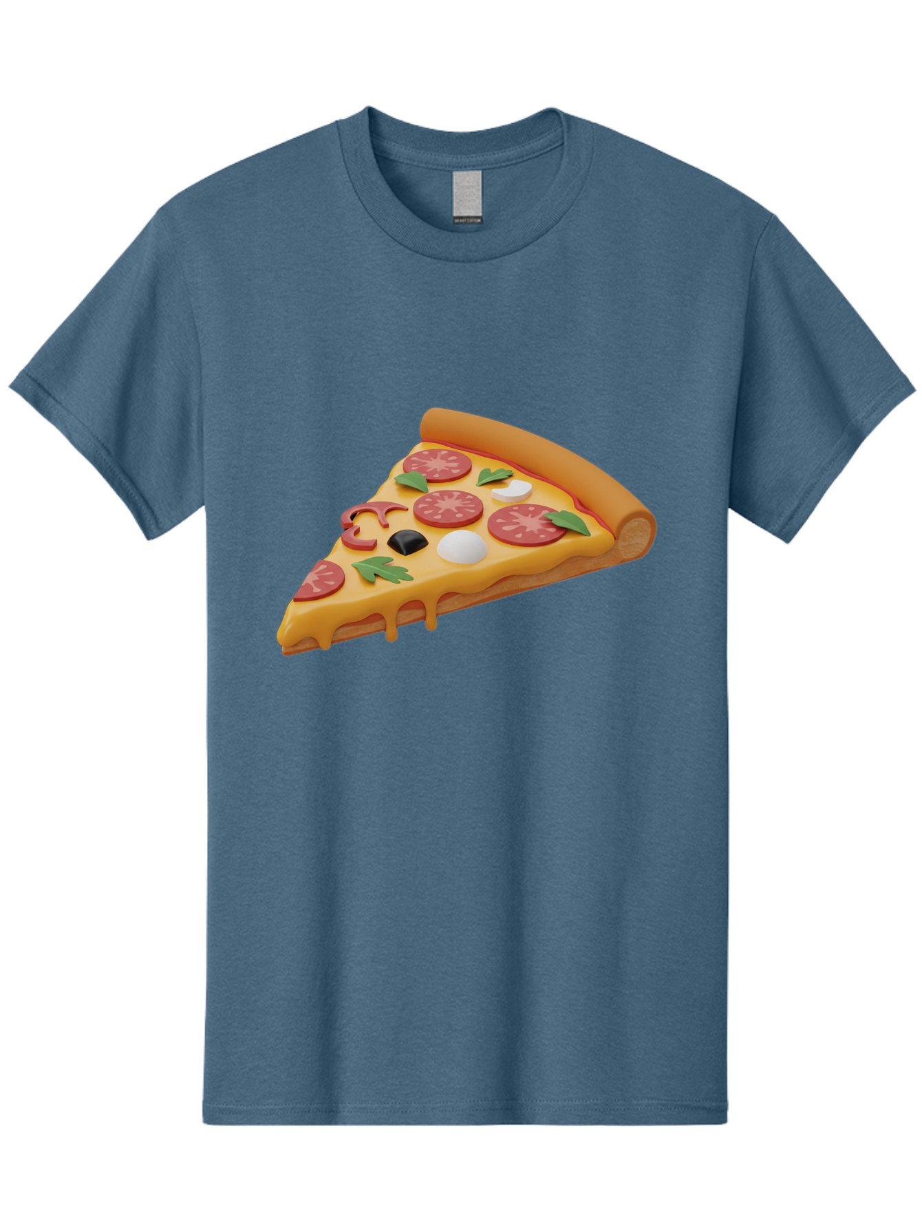 Pizza-Slice-1 Men'S Graphic Tee, 100% Cotton, Comfortable Casual Summer Wear, Machine Washable, Pizza Slice, Pepperoni Pizza, Melted Cheese, Italian Food, Cheese Pizza, Olives, Garlic, Basil Leaves, Pepperoni Slices, Gourmet Pizza Bac269