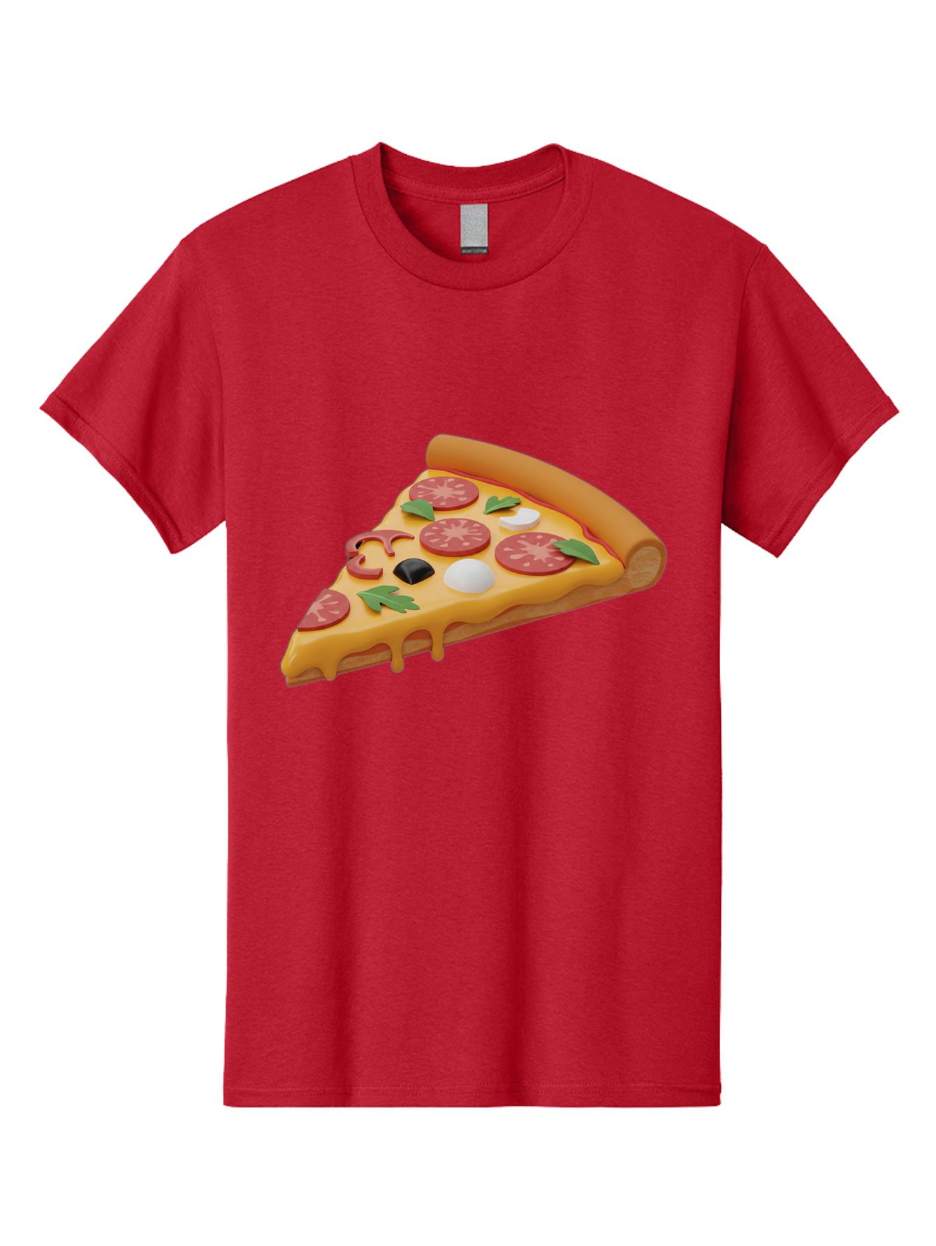 Pizza-Slice-1 Men'S Graphic Tee, 100% Cotton, Comfortable Casual Summer Wear, Machine Washable, Pizza Slice, Pepperoni Pizza, Melted Cheese, Italian Food, Cheese Pizza, Olives, Garlic, Basil Leaves, Pepperoni Slices, Gourmet Pizza Bac269