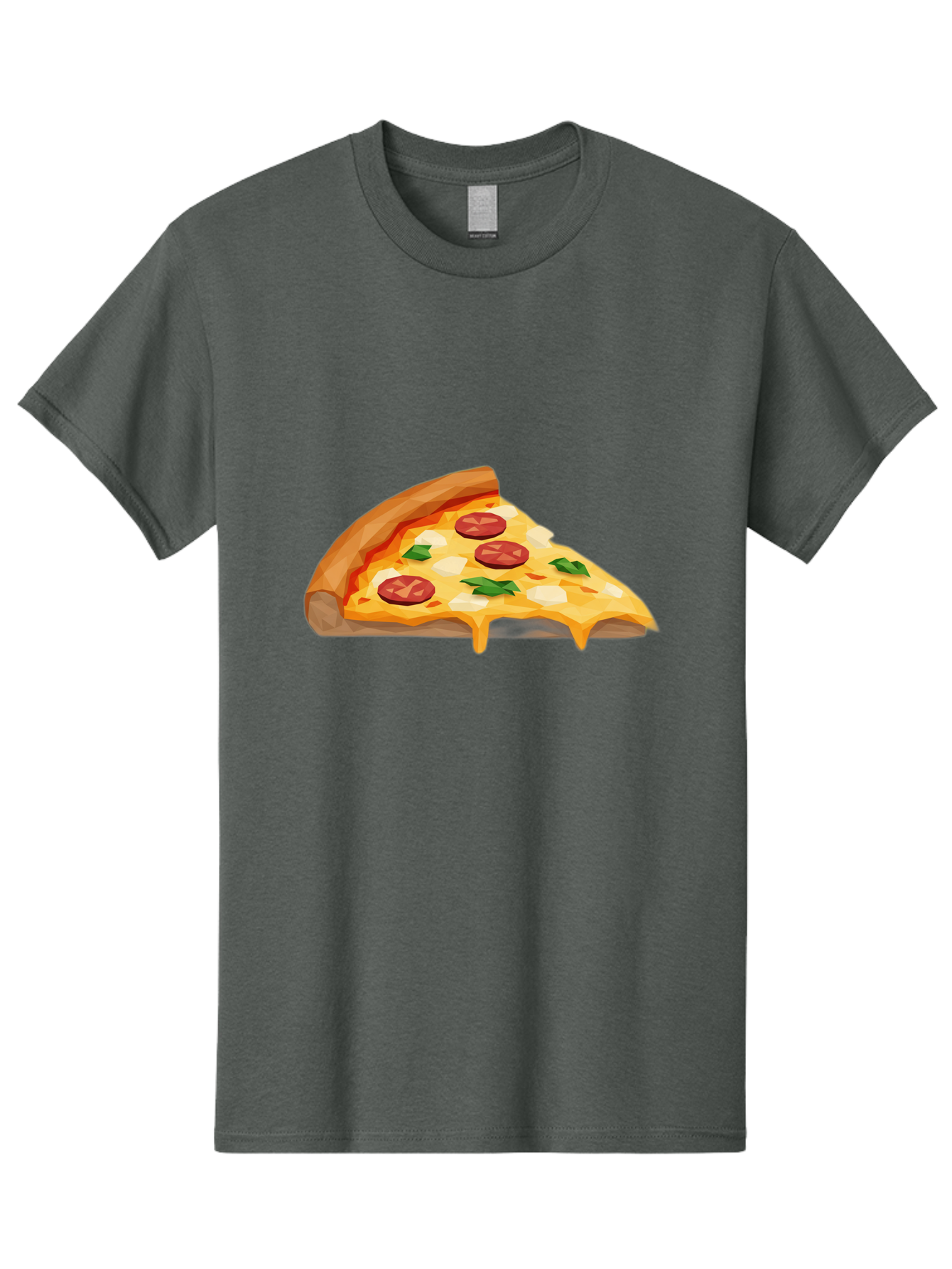 Pizza-Slice-16 Men'S Graphic Tee, 100% Cotton, Comfortable Casual Summer Wear, Machine Washable, Cheesy Pizza Slice, Melted Mozzarella Cheese, Pepperoni Toppings, Fresh Basil Leaves, Gooey Cheese Strings, Italian Cuisine, Savory Delight, Bac276