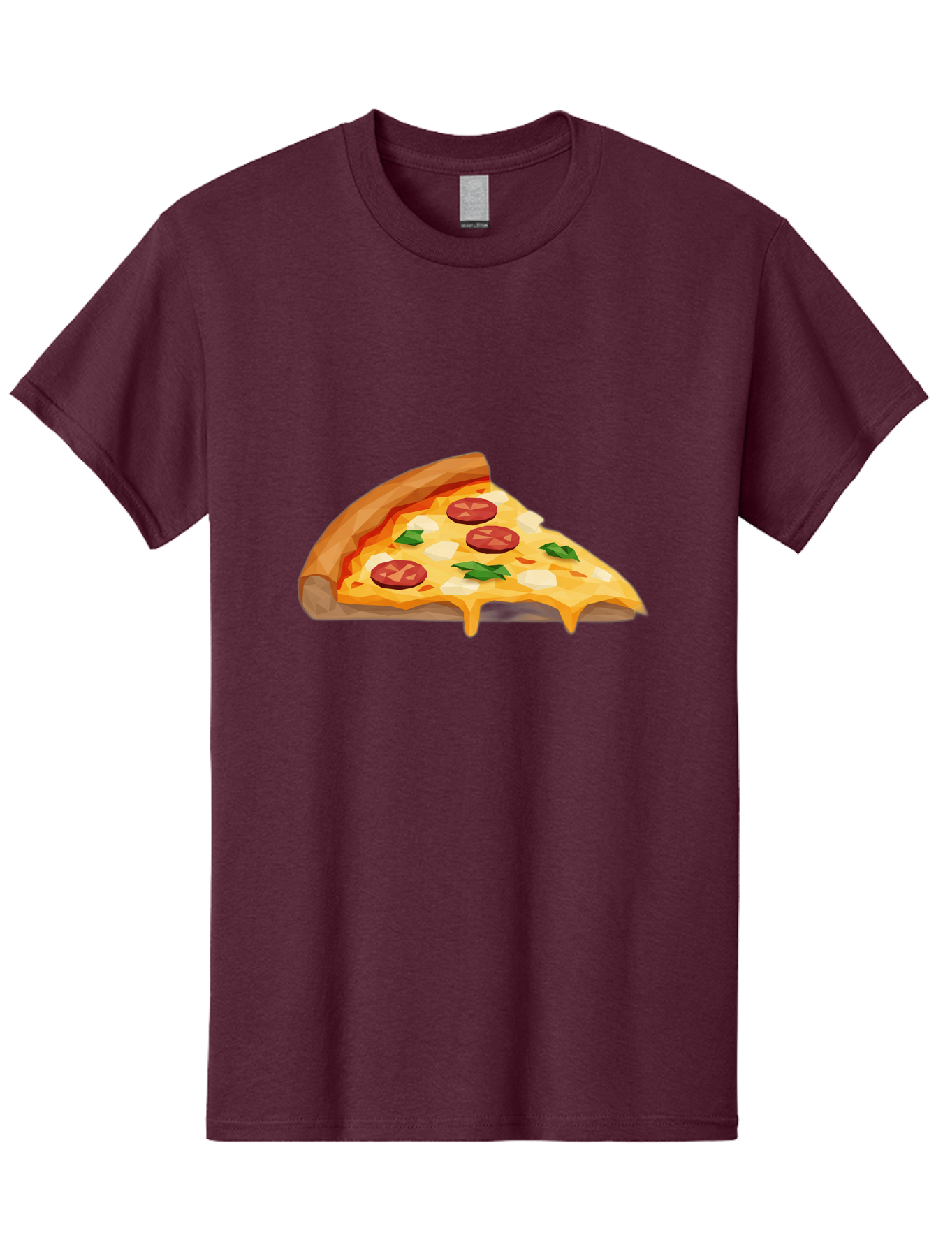 Pizza-Slice-16 Men'S Graphic Tee, 100% Cotton, Comfortable Casual Summer Wear, Machine Washable, Cheesy Pizza Slice, Melted Mozzarella Cheese, Pepperoni Toppings, Fresh Basil Leaves, Gooey Cheese Strings, Italian Cuisine, Savory Delight, Bac276