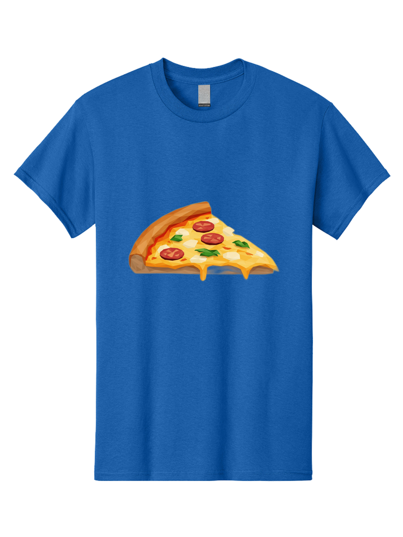 Pizza-Slice-16 Men'S Graphic Tee, 100% Cotton, Comfortable Casual Summer Wear, Machine Washable, Cheesy Pizza Slice, Melted Mozzarella Cheese, Pepperoni Toppings, Fresh Basil Leaves, Gooey Cheese Strings, Italian Cuisine, Savory Delight, Bac276