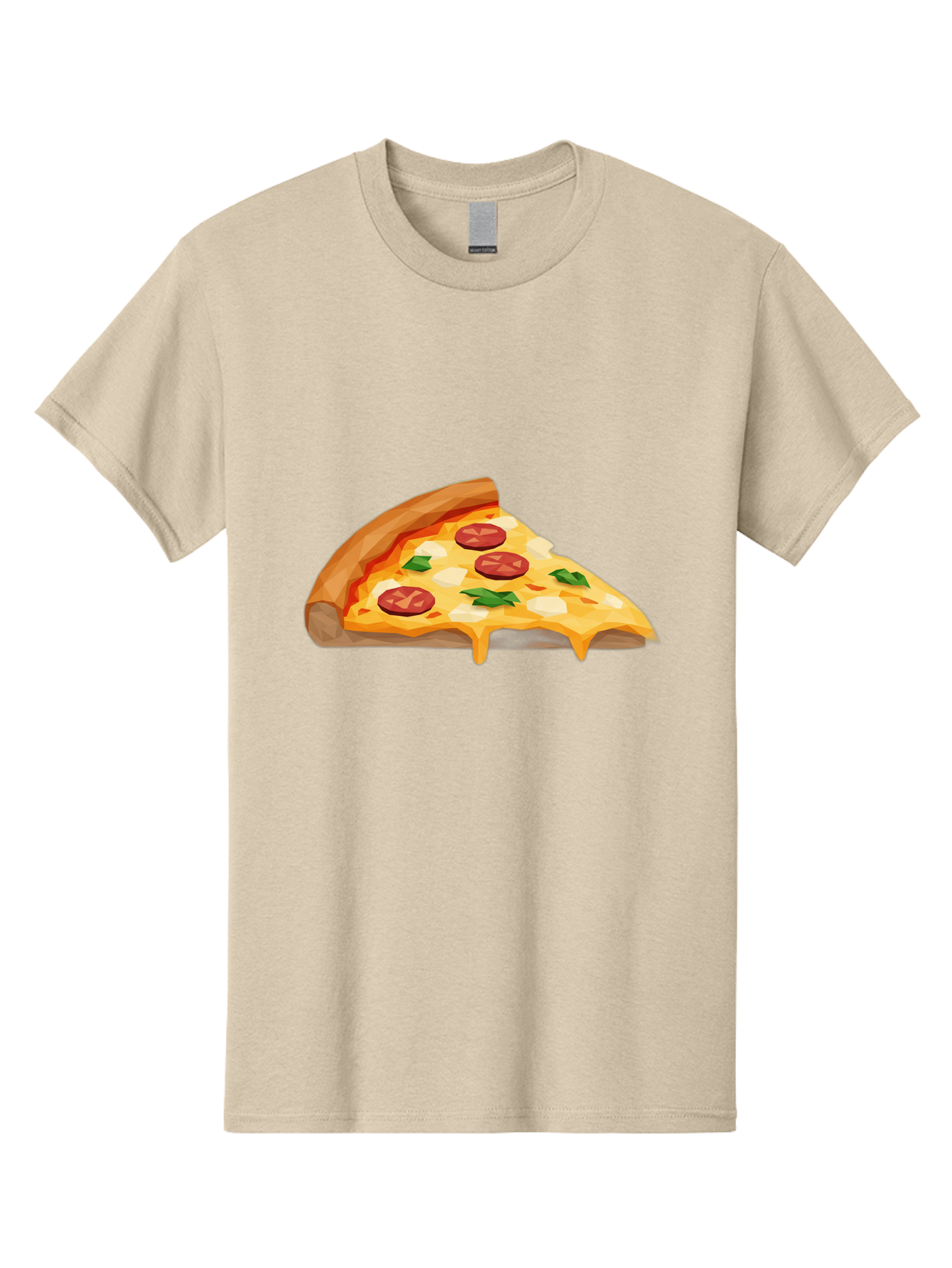 Pizza-Slice-16 Men'S Graphic Tee, 100% Cotton, Comfortable Casual Summer Wear, Machine Washable, Cheesy Pizza Slice, Melted Mozzarella Cheese, Pepperoni Toppings, Fresh Basil Leaves, Gooey Cheese Strings, Italian Cuisine, Savory Delight, Bac276