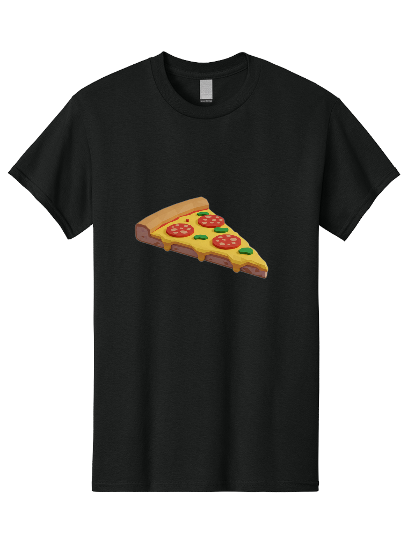 Pizza-Slice-2 Men'S Graphic Tee, 100% Cotton, Comfortable Casual Summer Wear, Machine Washable, Delicious Pizza, Pizza Slice, Cheese, Pepperoni, Basil, Italian Food, Mouth-Watering, Foodie, Tasty, Appetizing, Savory, Hunger, Takeout, Dinner Bac280