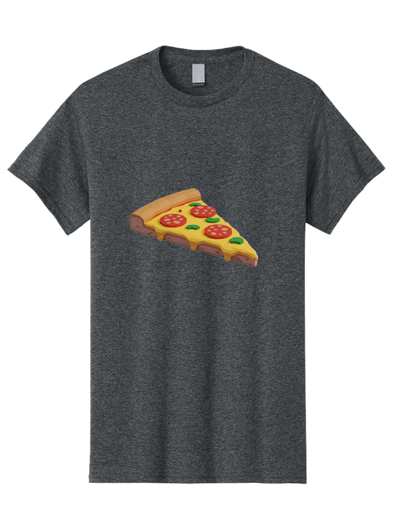 Pizza-Slice-2 Men'S Graphic Tee, 100% Cotton, Comfortable Casual Summer Wear, Machine Washable, Delicious Pizza, Pizza Slice, Cheese, Pepperoni, Basil, Italian Food, Mouth-Watering, Foodie, Tasty, Appetizing, Savory, Hunger, Takeout, Dinner Bac280