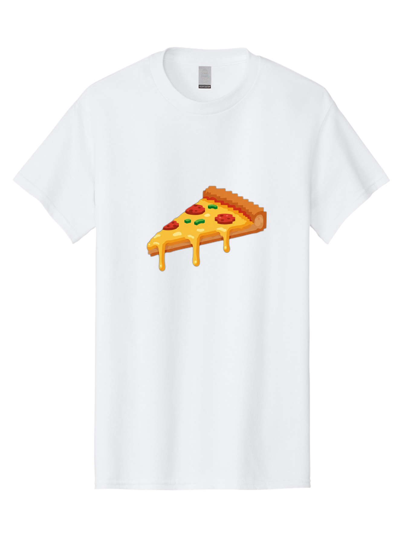 Pizza-Slice-20 Men'S Graphic Tee, 100% Cotton, Comfortable Casual Summer Wear, Machine Washable, Cheesy Pizza, Pepperoni Pizza, Pizza Topping, Melted Cheese, Food Illustration, Cartoon Food, Italian Cuisine, Pizza Slice, Savory Treat, Bac281