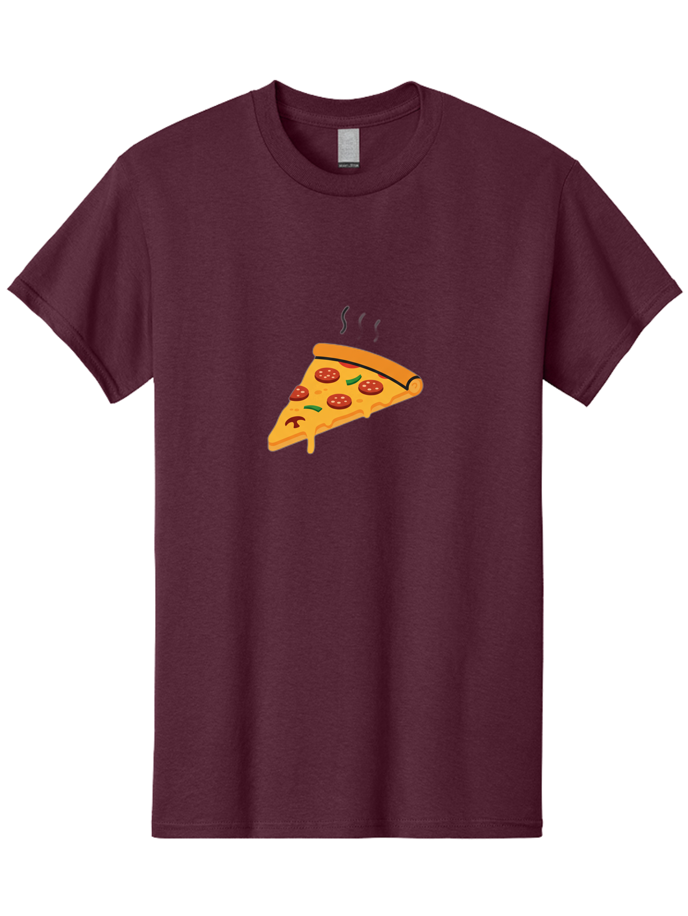 Pizza-Slice-21 Men'S Graphic Tee, 100% Cotton, Comfortable Casual Summer Wear, Machine Washable, Pepperoni Pizza Slice, Melted Cheese, Green Peppers, Hot Food, Cartoon Style, Savory Delight, Freshly Baked Pizza, Tasty Treat, Gooey Strings Bac282