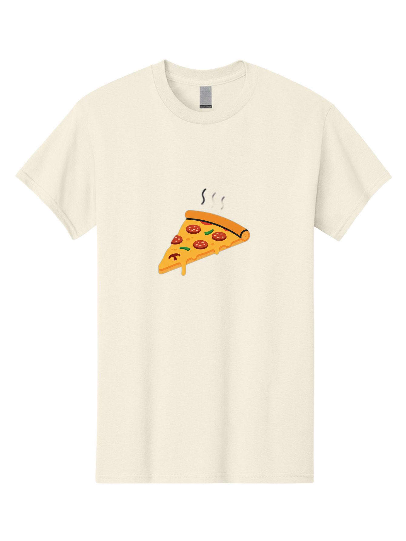 Pizza-Slice-21 Men'S Graphic Tee, 100% Cotton, Comfortable Casual Summer Wear, Machine Washable, Pepperoni Pizza Slice, Melted Cheese, Green Peppers, Hot Food, Cartoon Style, Savory Delight, Freshly Baked Pizza, Tasty Treat, Gooey Strings Bac282