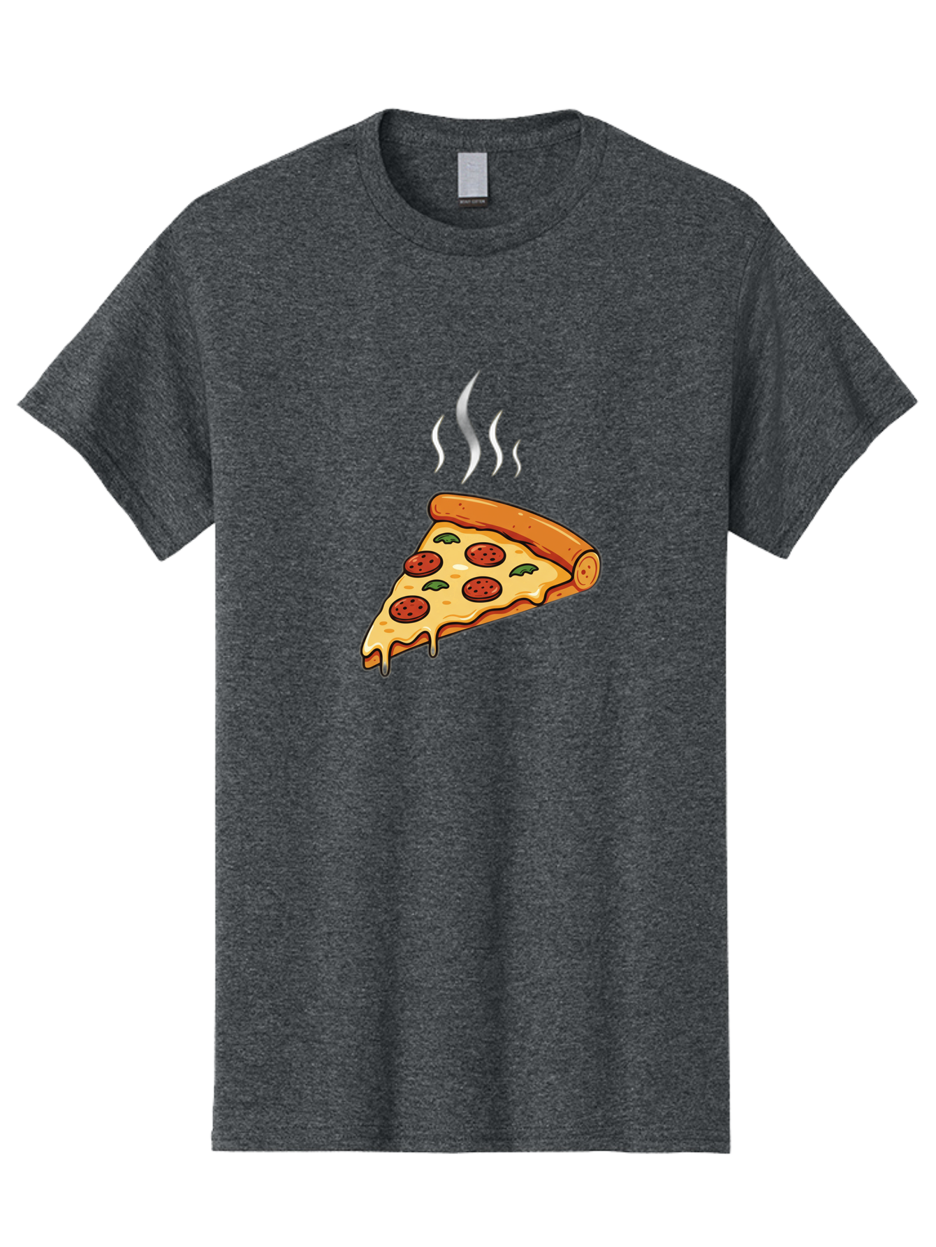 Pizza-Slice-23 Men'S Graphic Tee, 100% Cotton, Comfortable Casual Summer Wear, Machine Washable, Pepperoni Pizza, Melted Cheese, Fresh Basil, Hot Pizza, Italian Food, Savory Toppings, Crispy Crust, Delicious Meal Bac284
