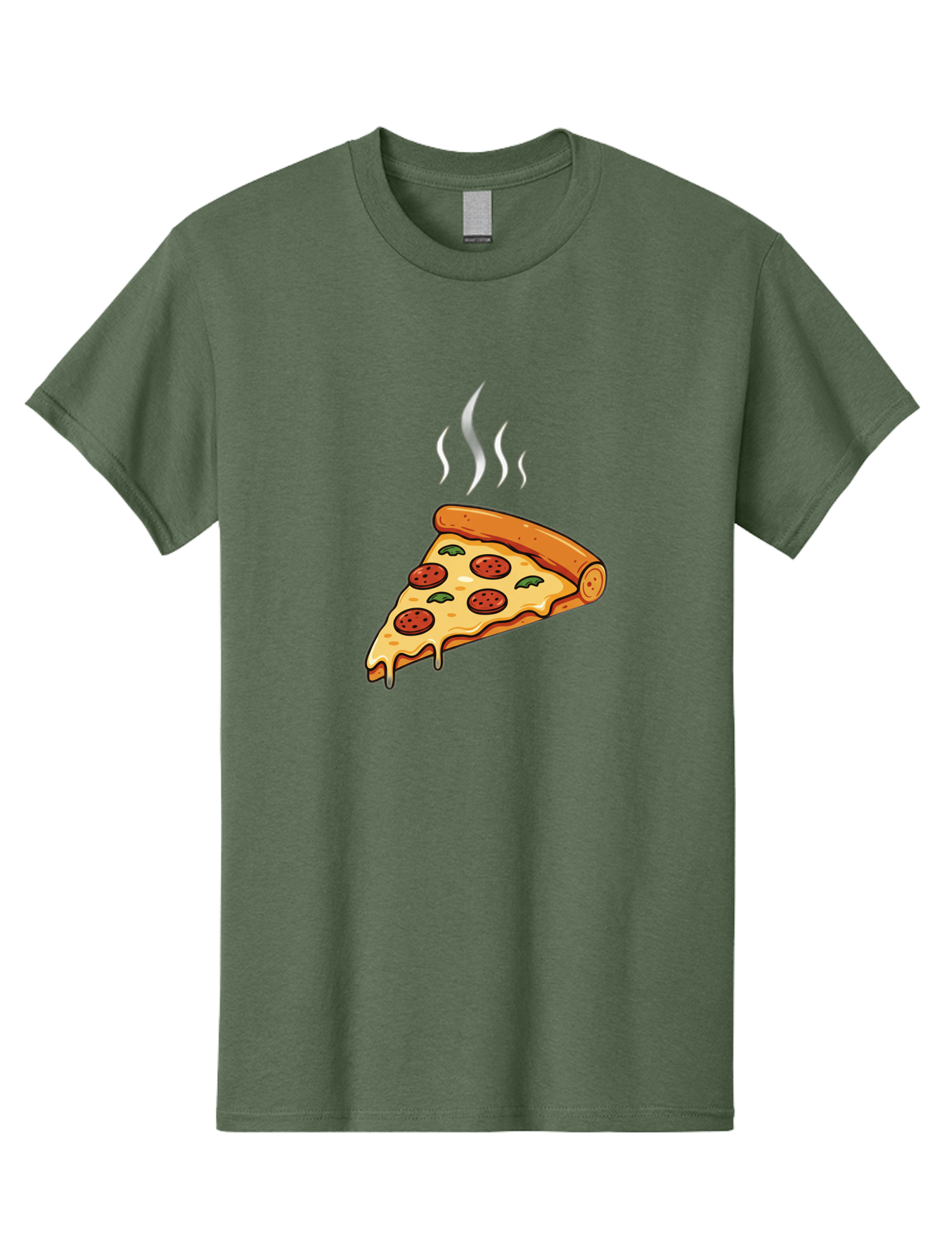 Pizza-Slice-23 Men'S Graphic Tee, 100% Cotton, Comfortable Casual Summer Wear, Machine Washable, Pepperoni Pizza, Melted Cheese, Fresh Basil, Hot Pizza, Italian Food, Savory Toppings, Crispy Crust, Delicious Meal Bac284