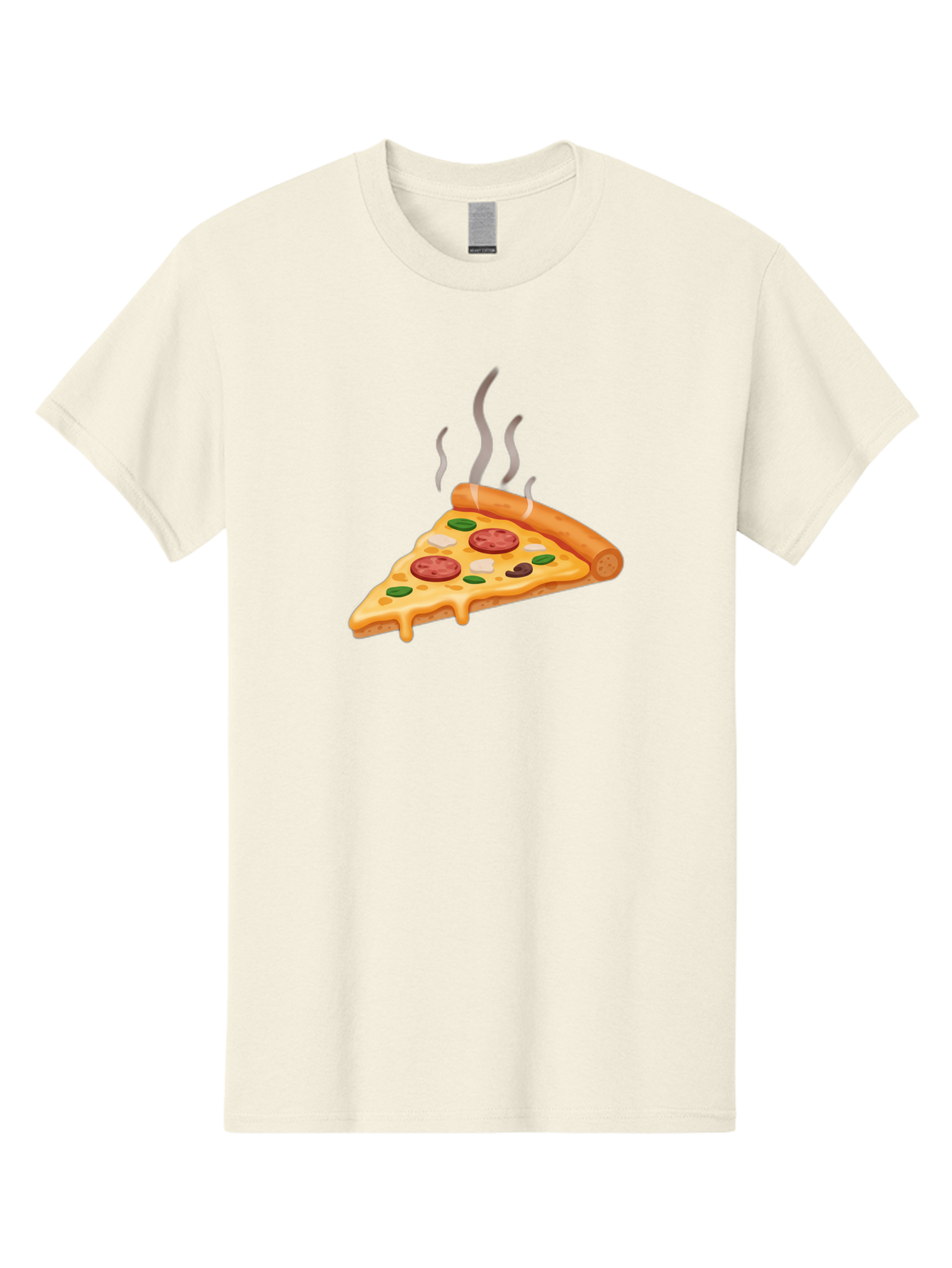 Pizza-Slice-25 Men'S Graphic Tee, 100% Cotton, Comfortable Casual Summer Wear, Machine Washable, Hot Pizza Slice, Melted Cheese, Pepperoni, Green Peppers, Olives, Italian Cuisine, Delicious Food, Savory Toppings, Foodie, Pizza Lovers Bac286