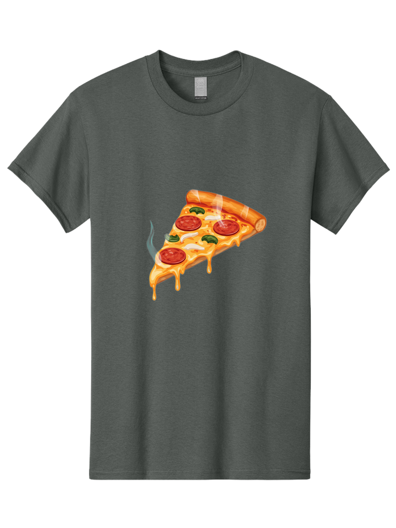 Pizza-Slice-26 Men'S Graphic Tee, 100% Cotton, Comfortable Casual Summer Wear, Machine Washable, Pepperoni Pizza Slice, Melting Cheese, Hot Pizza, Delicious Meal, Italian Food, Tasty Treat, Savory Flavors, Gooey Cheese, Pepperoni Slices Bac287