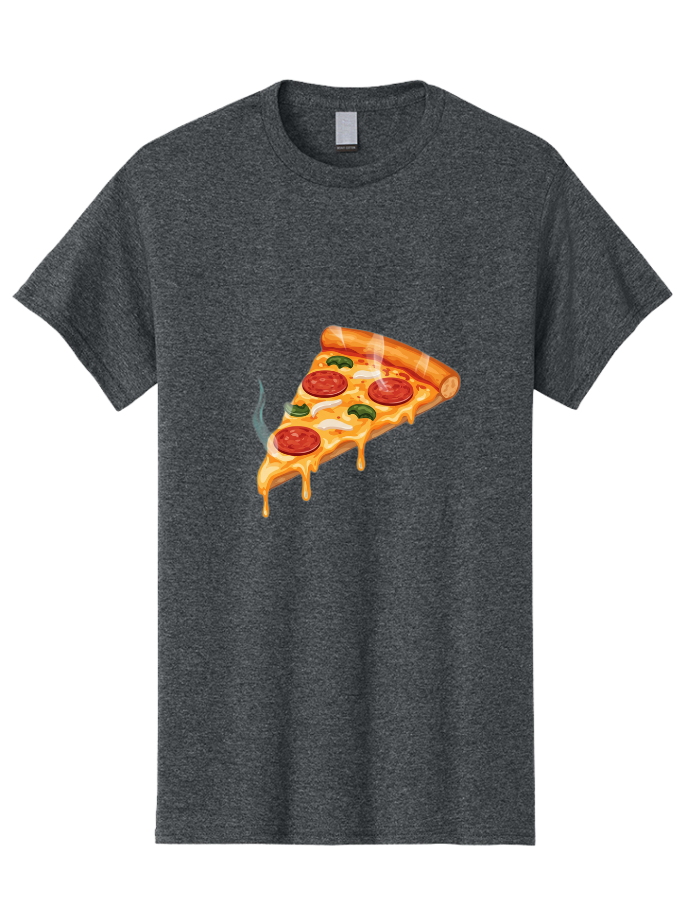 Pizza-Slice-26 Men'S Graphic Tee, 100% Cotton, Comfortable Casual Summer Wear, Machine Washable, Pepperoni Pizza Slice, Melting Cheese, Hot Pizza, Delicious Meal, Italian Food, Tasty Treat, Savory Flavors, Gooey Cheese, Pepperoni Slices Bac287