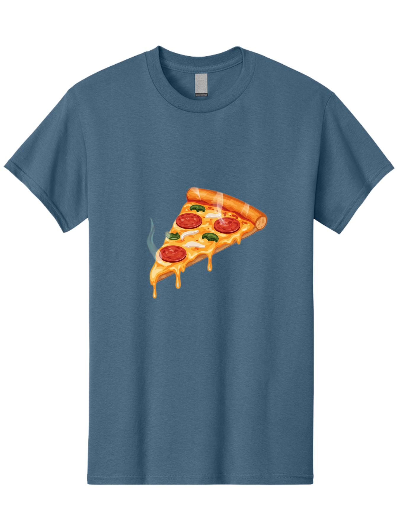 Pizza-Slice-26 Men'S Graphic Tee, 100% Cotton, Comfortable Casual Summer Wear, Machine Washable, Pepperoni Pizza Slice, Melting Cheese, Hot Pizza, Delicious Meal, Italian Food, Tasty Treat, Savory Flavors, Gooey Cheese, Pepperoni Slices Bac287