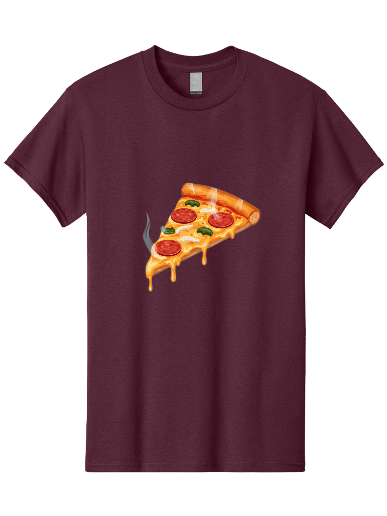 Pizza-Slice-26 Men'S Graphic Tee, 100% Cotton, Comfortable Casual Summer Wear, Machine Washable, Pepperoni Pizza Slice, Melting Cheese, Hot Pizza, Delicious Meal, Italian Food, Tasty Treat, Savory Flavors, Gooey Cheese, Pepperoni Slices Bac287