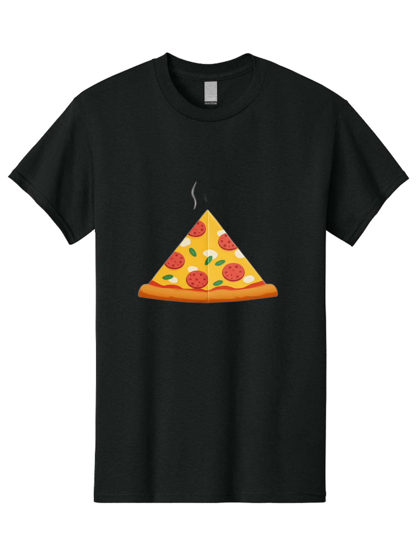 Pizza-Slice-27 Men'S Graphic Tee, 100% Cotton, Comfortable Casual Summer Wear, Machine Washable, Pepperoni Pizza Slice, Hot Pizza, Pepperoni, Mozzarella Cheese, Green Olives, Baked Pizza, Italian Food, Savory Treat, Cheesy Goodness, Bac288