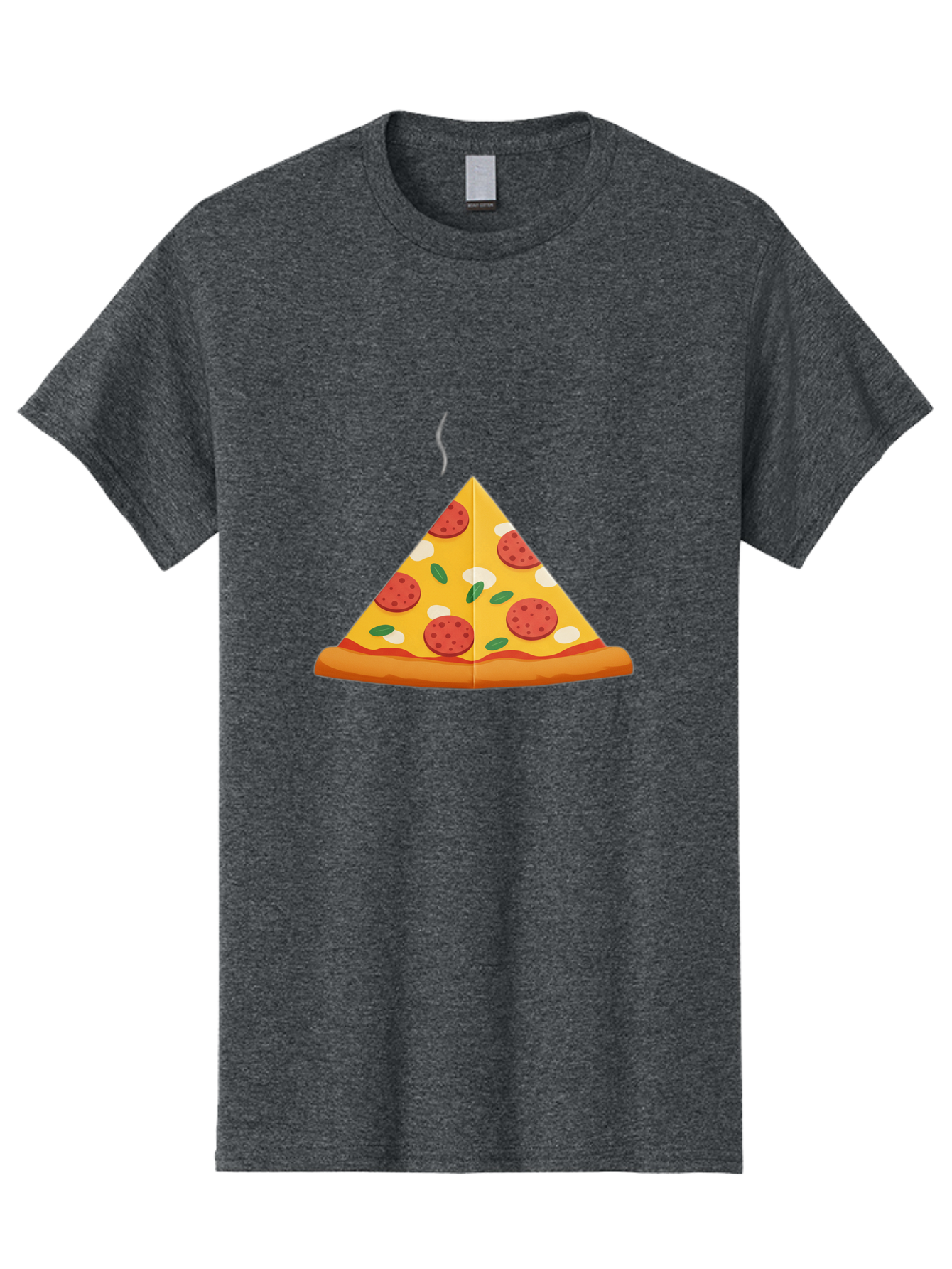 Pizza-Slice-27 Men'S Graphic Tee, 100% Cotton, Comfortable Casual Summer Wear, Machine Washable, Pepperoni Pizza Slice, Hot Pizza, Pepperoni, Mozzarella Cheese, Green Olives, Baked Pizza, Italian Food, Savory Treat, Cheesy Goodness, Bac288