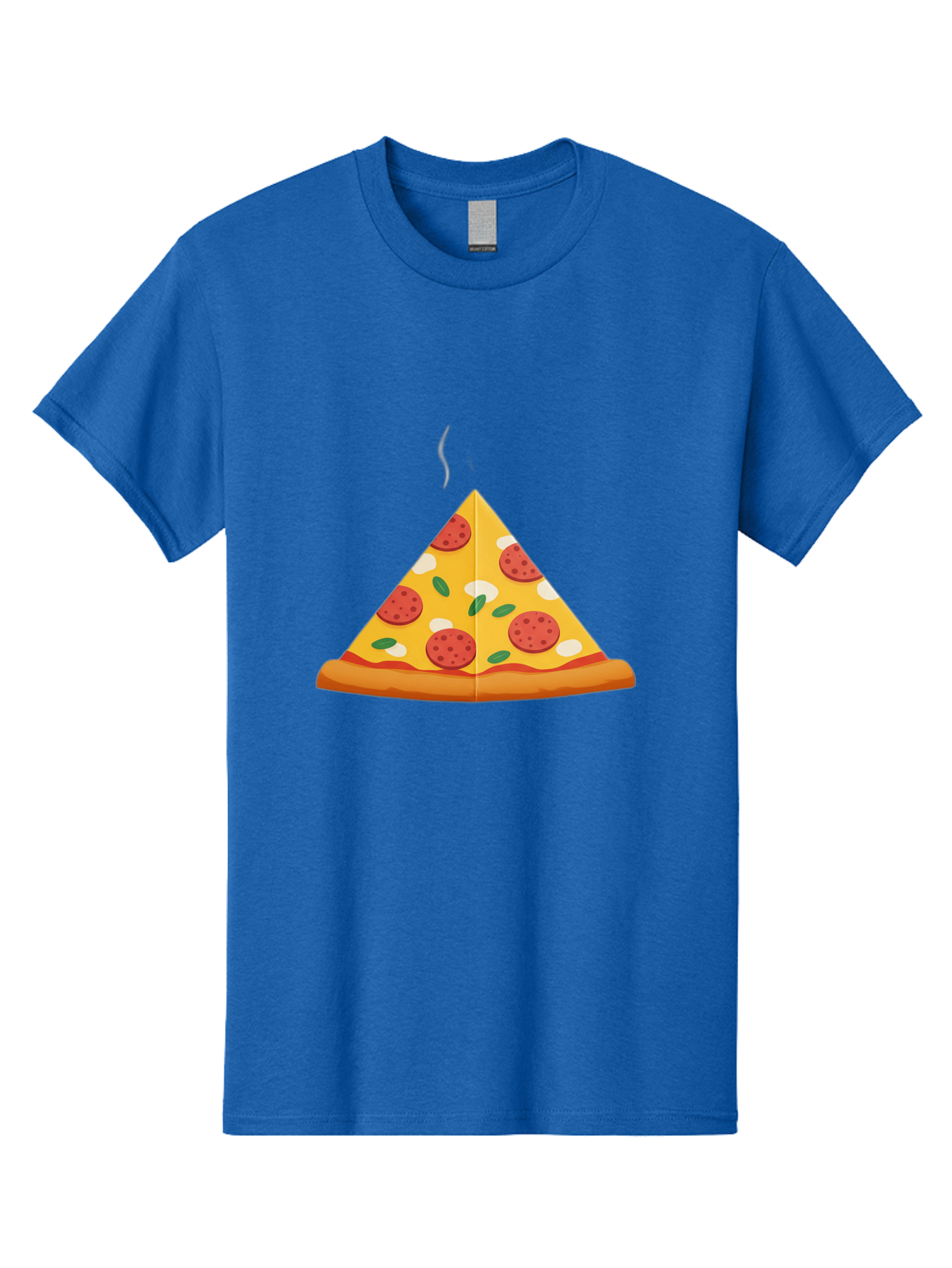 Pizza-Slice-27 Men'S Graphic Tee, 100% Cotton, Comfortable Casual Summer Wear, Machine Washable, Pepperoni Pizza Slice, Hot Pizza, Pepperoni, Mozzarella Cheese, Green Olives, Baked Pizza, Italian Food, Savory Treat, Cheesy Goodness, Bac288