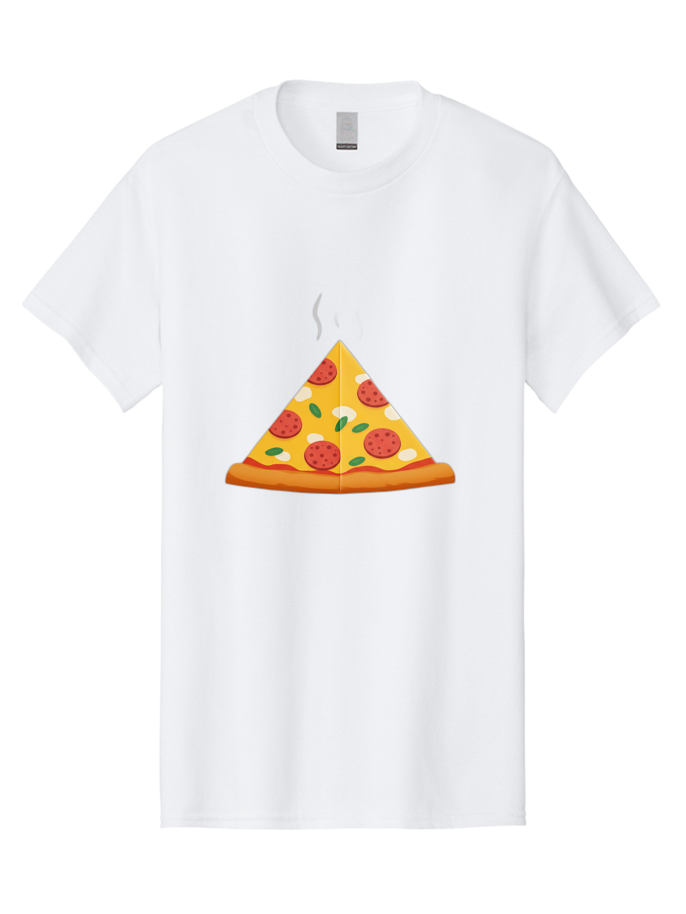 Pizza-Slice-27 Men'S Graphic Tee, 100% Cotton, Comfortable Casual Summer Wear, Machine Washable, Pepperoni Pizza Slice, Hot Pizza, Pepperoni, Mozzarella Cheese, Green Olives, Baked Pizza, Italian Food, Savory Treat, Cheesy Goodness, Bac288