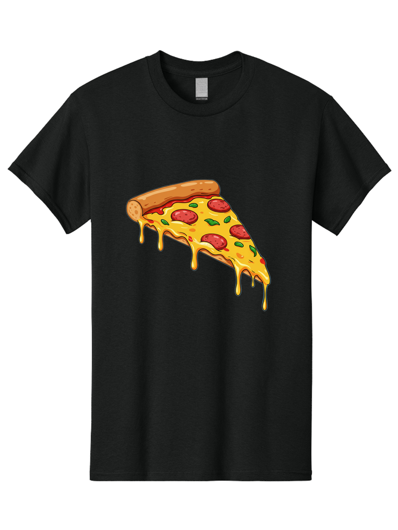 Pizza-Slice-29 Men'S Graphic Tee, 100% Cotton, Comfortable Casual Summer Wear, Machine Washable, Pepperoni Pizza, Cheesy Goodness, Melted Cheese, Italian Food, Pizza Slice, Savory Toppings, Delicious Pizza, Cheesy Delight Bac290