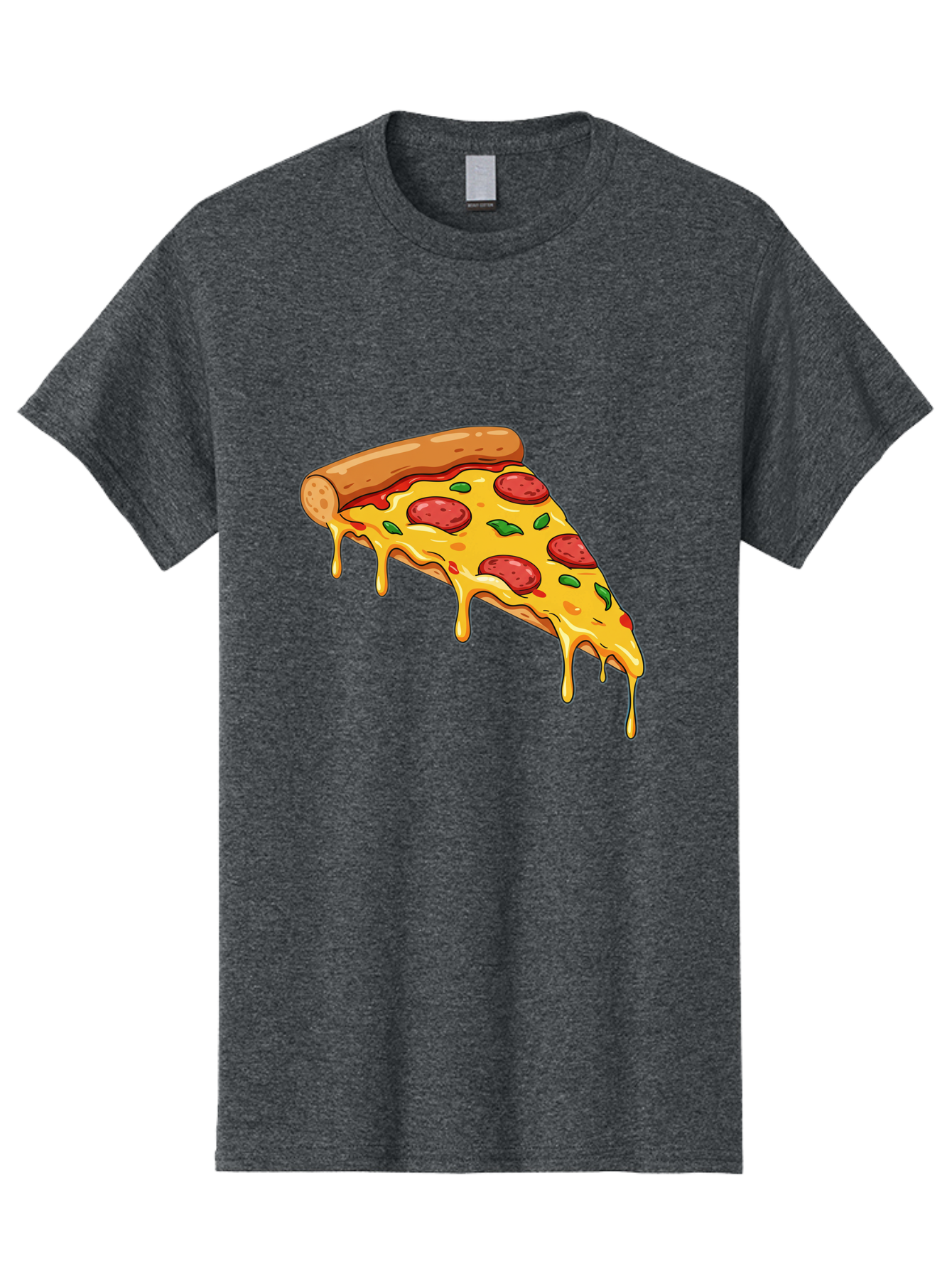 Pizza-Slice-29 Men'S Graphic Tee, 100% Cotton, Comfortable Casual Summer Wear, Machine Washable, Pepperoni Pizza, Cheesy Goodness, Melted Cheese, Italian Food, Pizza Slice, Savory Toppings, Delicious Pizza, Cheesy Delight Bac290