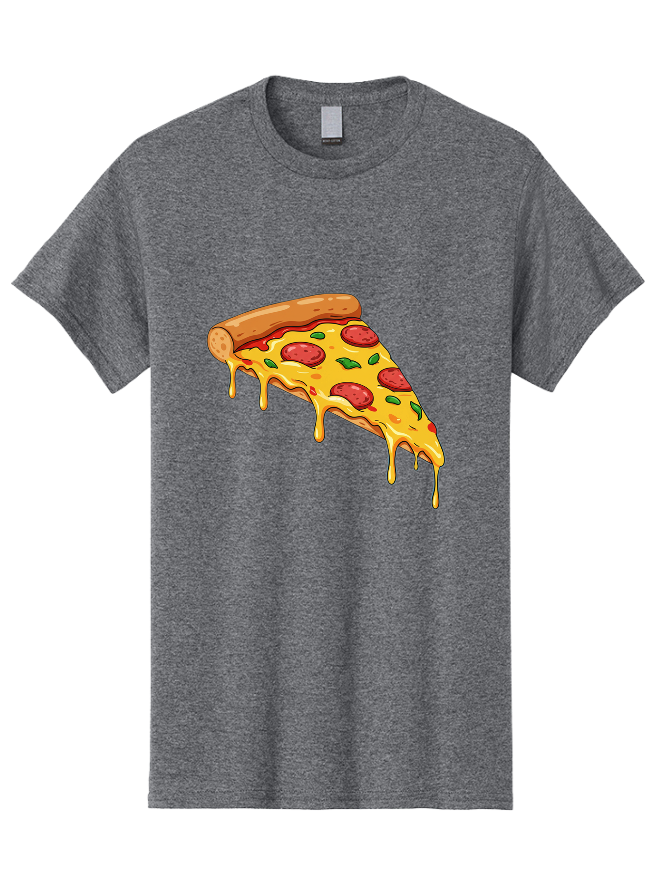 Pizza-Slice-29 Men'S Graphic Tee, 100% Cotton, Comfortable Casual Summer Wear, Machine Washable, Pepperoni Pizza, Cheesy Goodness, Melted Cheese, Italian Food, Pizza Slice, Savory Toppings, Delicious Pizza, Cheesy Delight Bac290